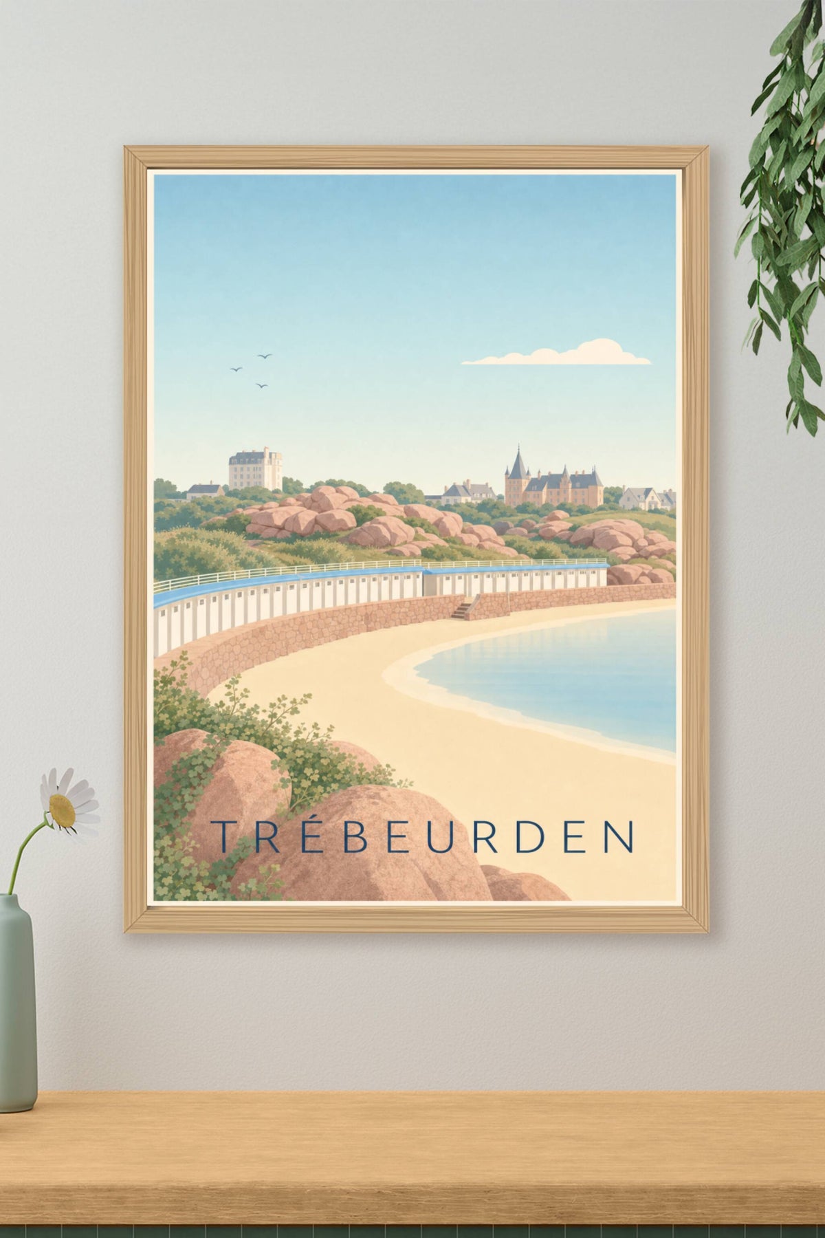 Affiche de Trébeurden, poster de la plage de Tresmeur