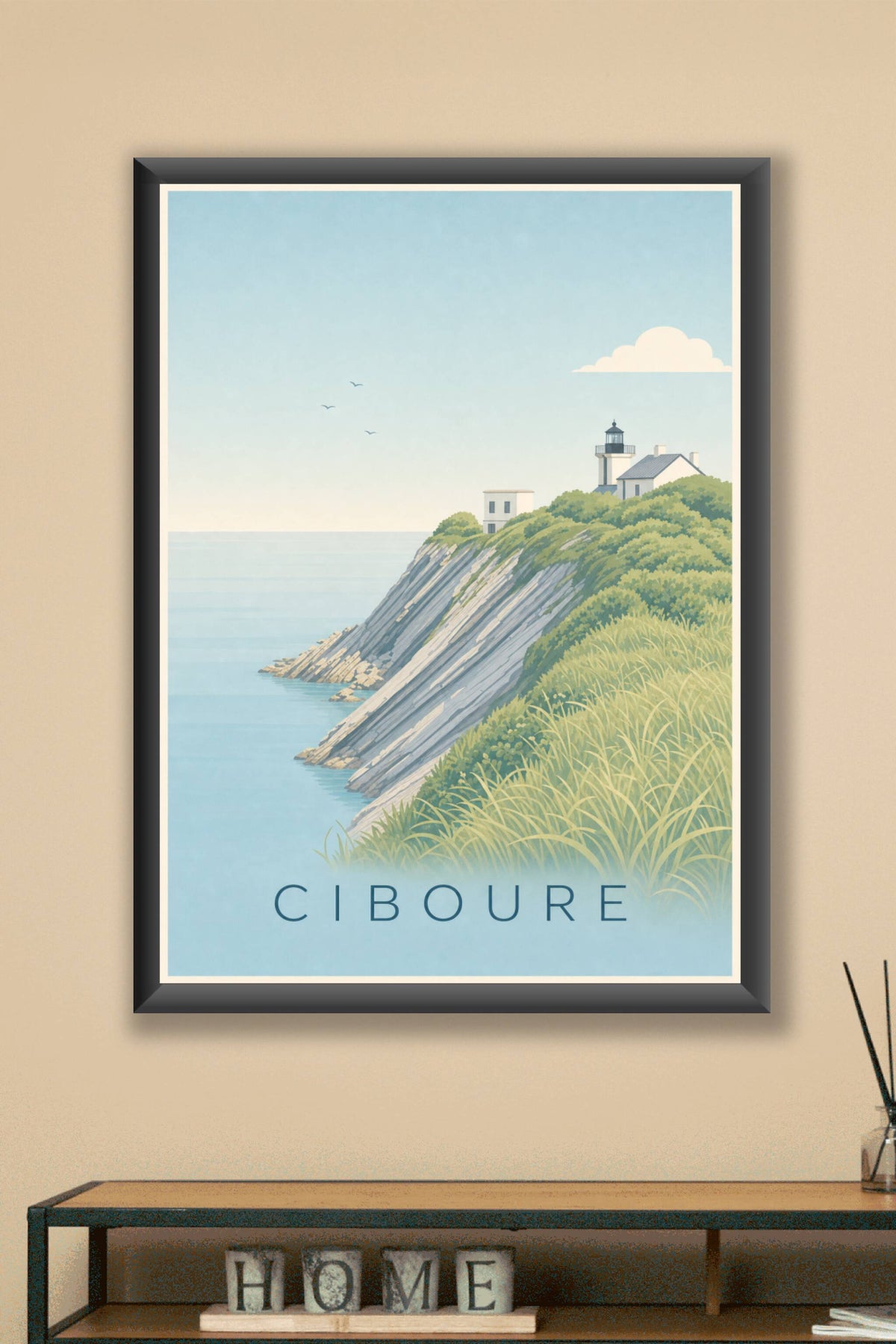 Affiche de Ciboure, poster phare de Socoa