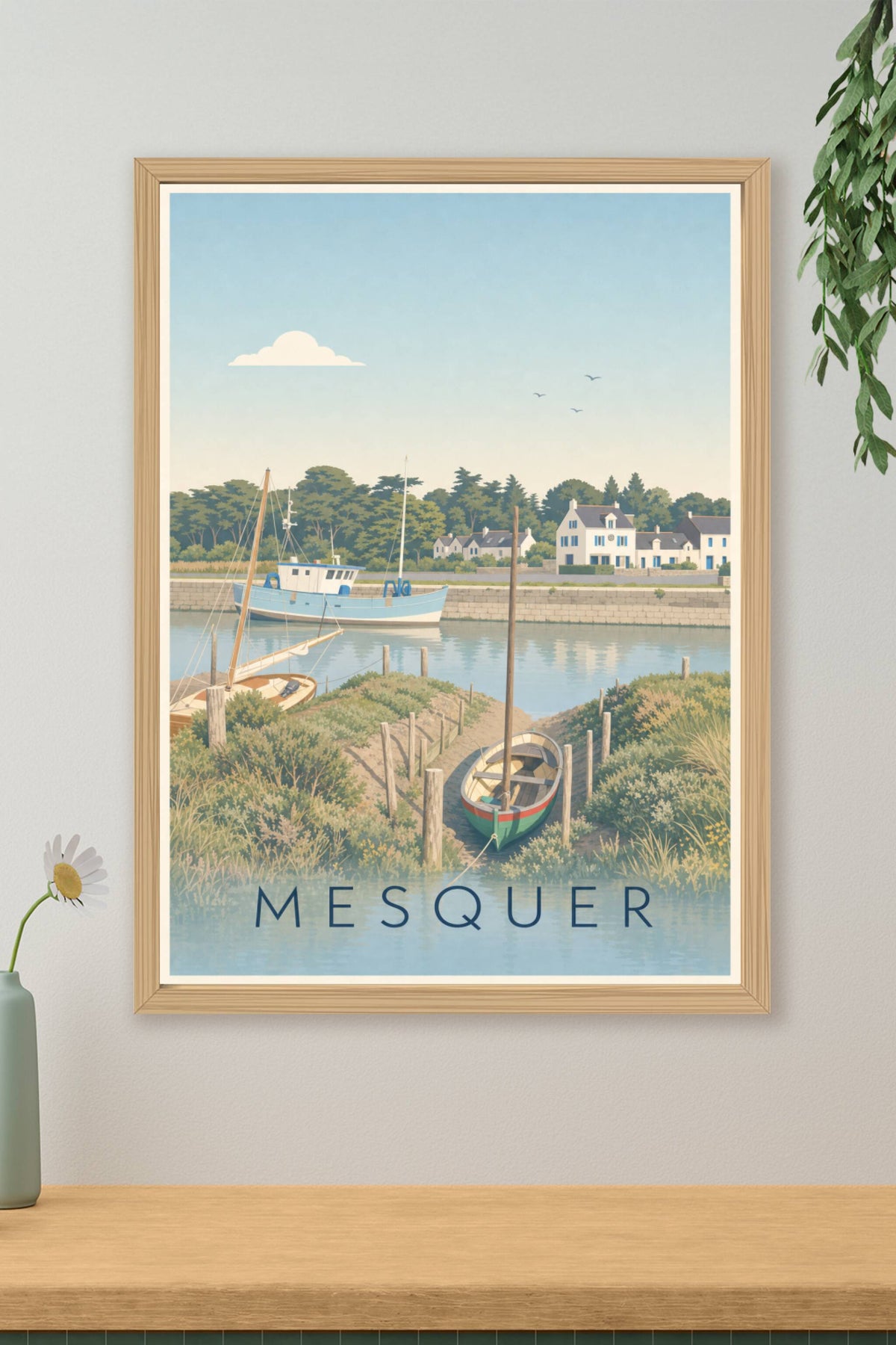 Affiche de Mesquer, poster du port de Kercabellec