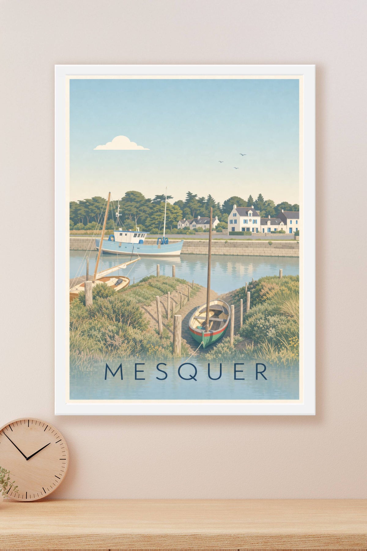 Affiche de Mesquer, poster du port de Kercabellec