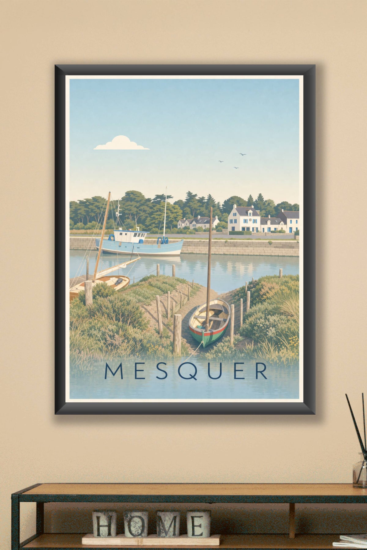 Affiche de Mesquer, poster du port de Kercabellec