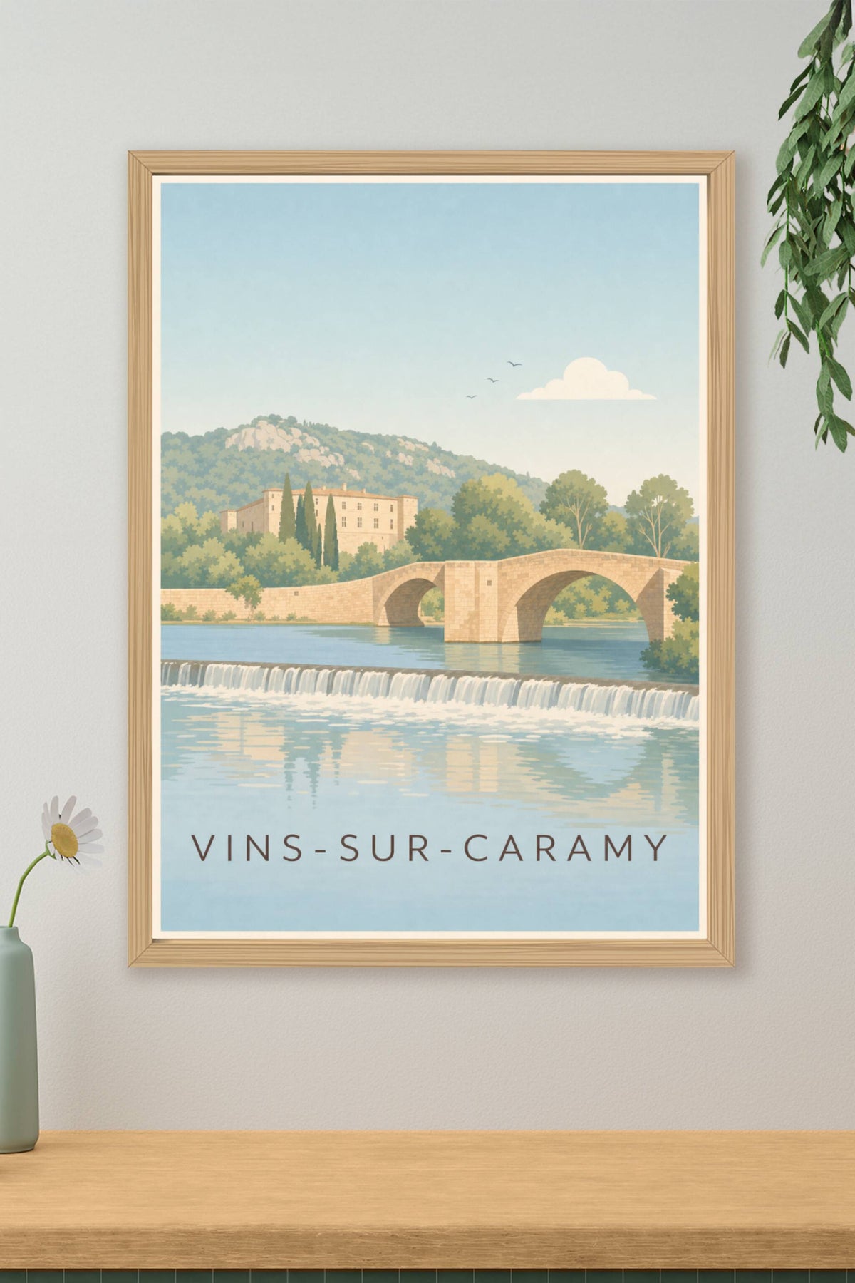 Affiche de Vins-sur-Caramy, poster château provençal