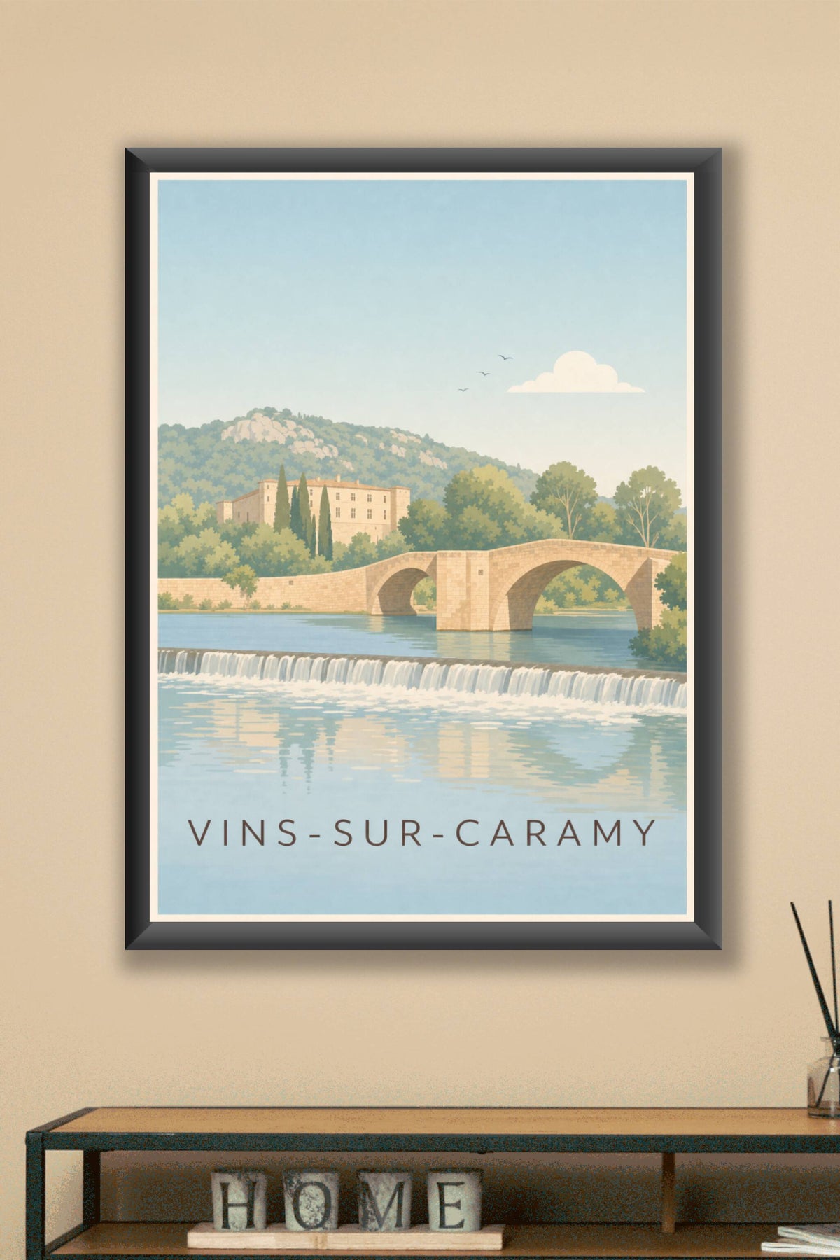 Affiche de Vins-sur-Caramy, poster château provençal