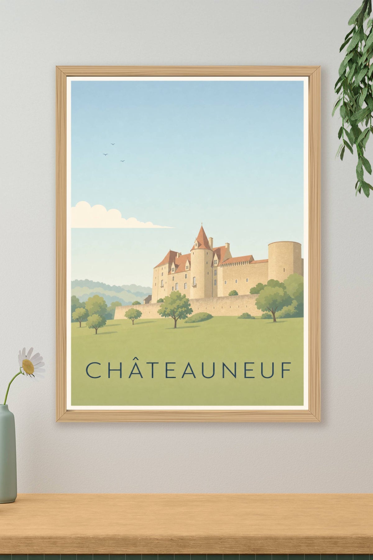 Affiche de Châteauneuf, poster château de Bourgogne