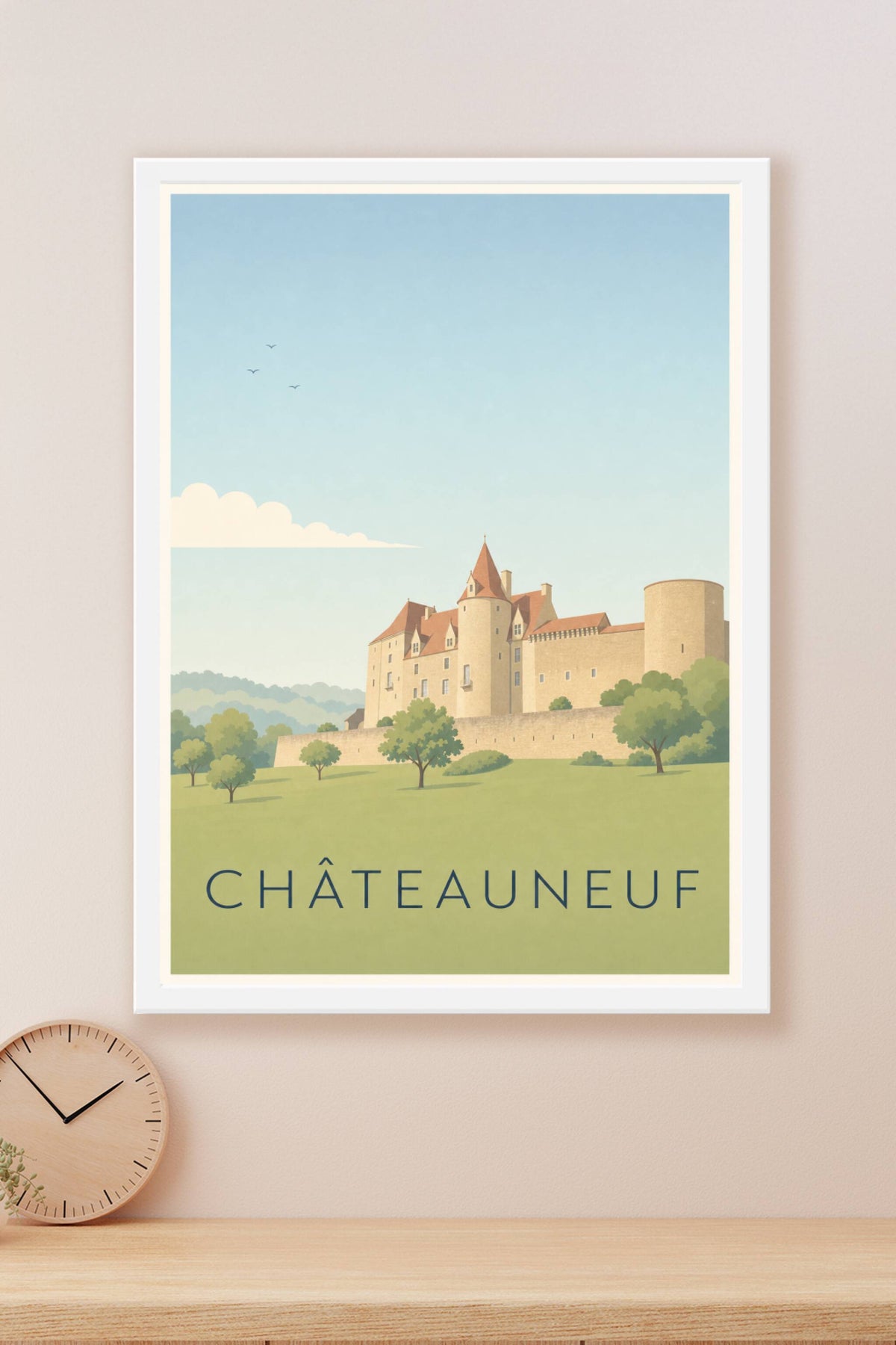 Affiche de Châteauneuf, poster château de Bourgogne