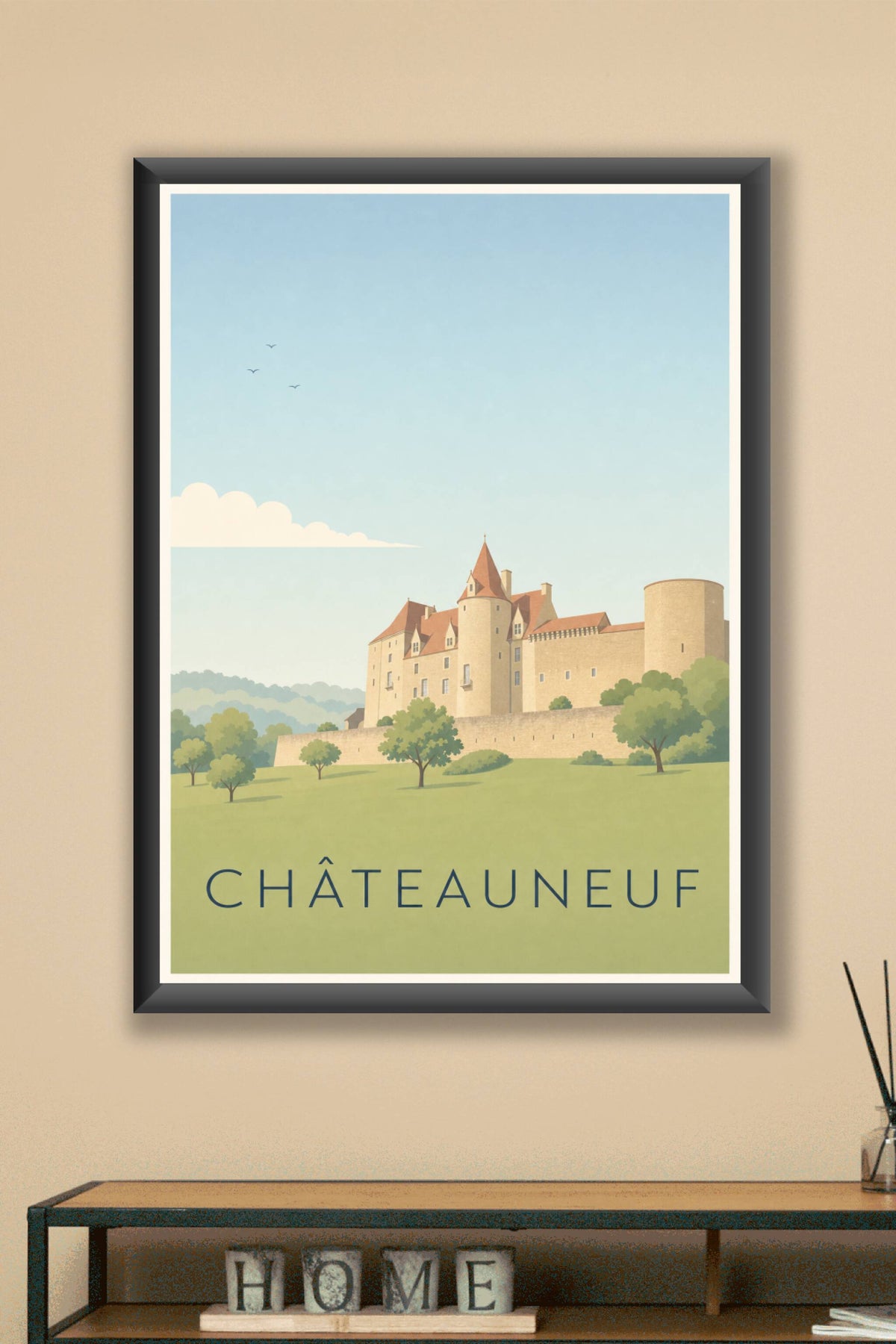 Affiche de Châteauneuf, poster château de Bourgogne