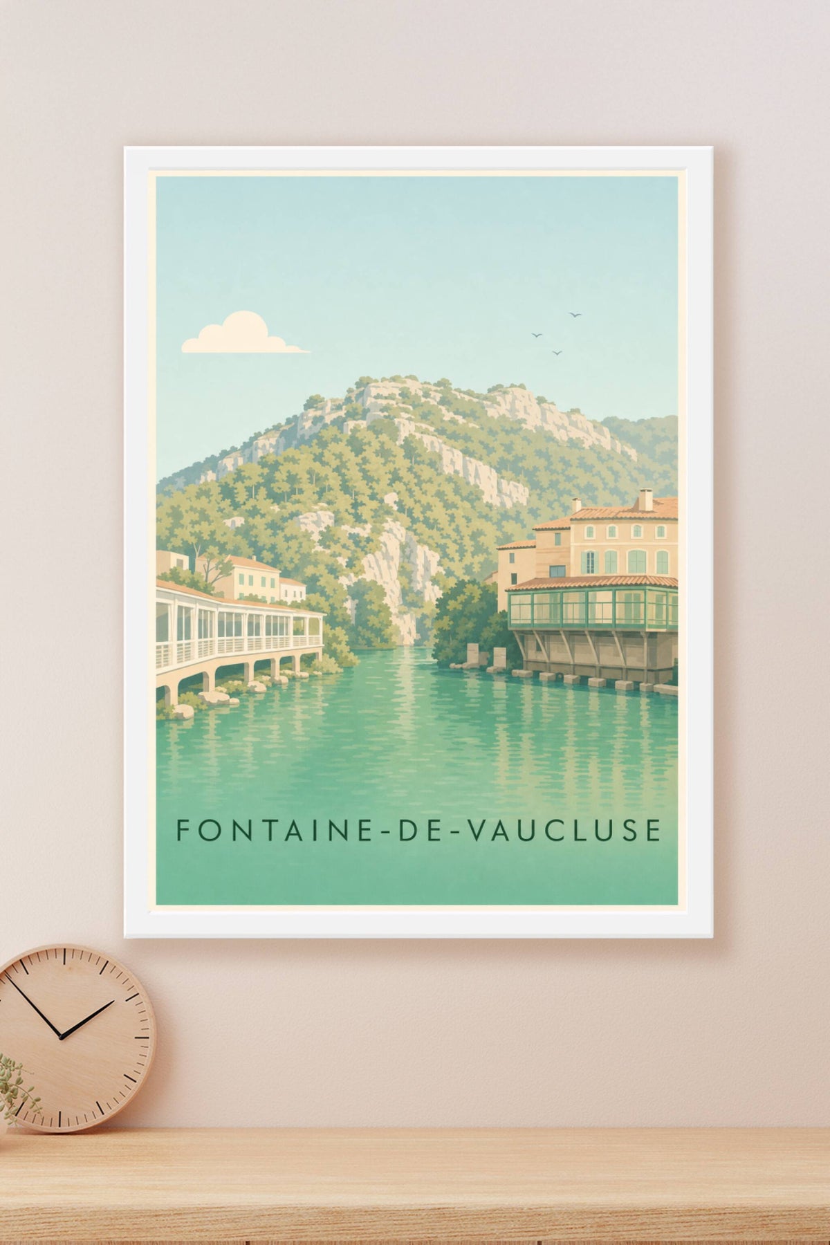 Affiche Fontaine-de-Vaucluse, poster falaises