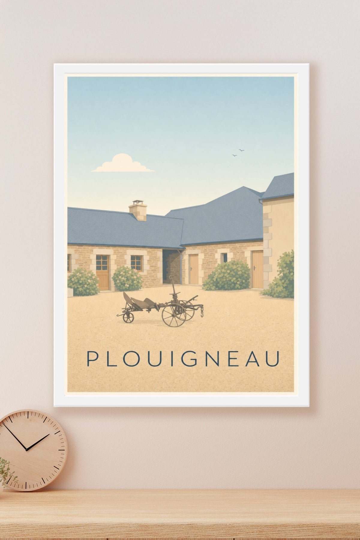 Affiche de Plouigneau, poster cour bretonne