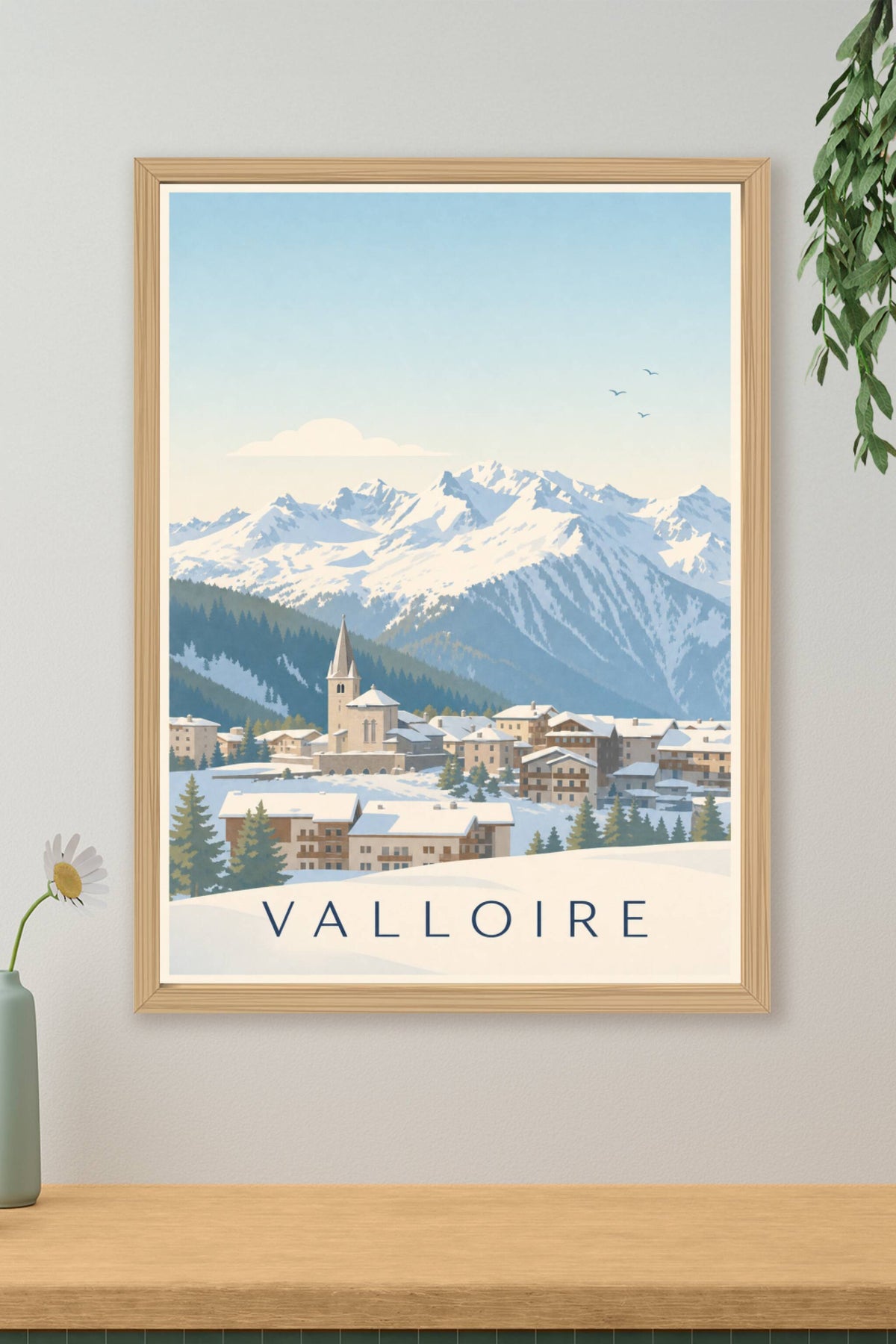 Affiche de Valloire, poster village de Savoie