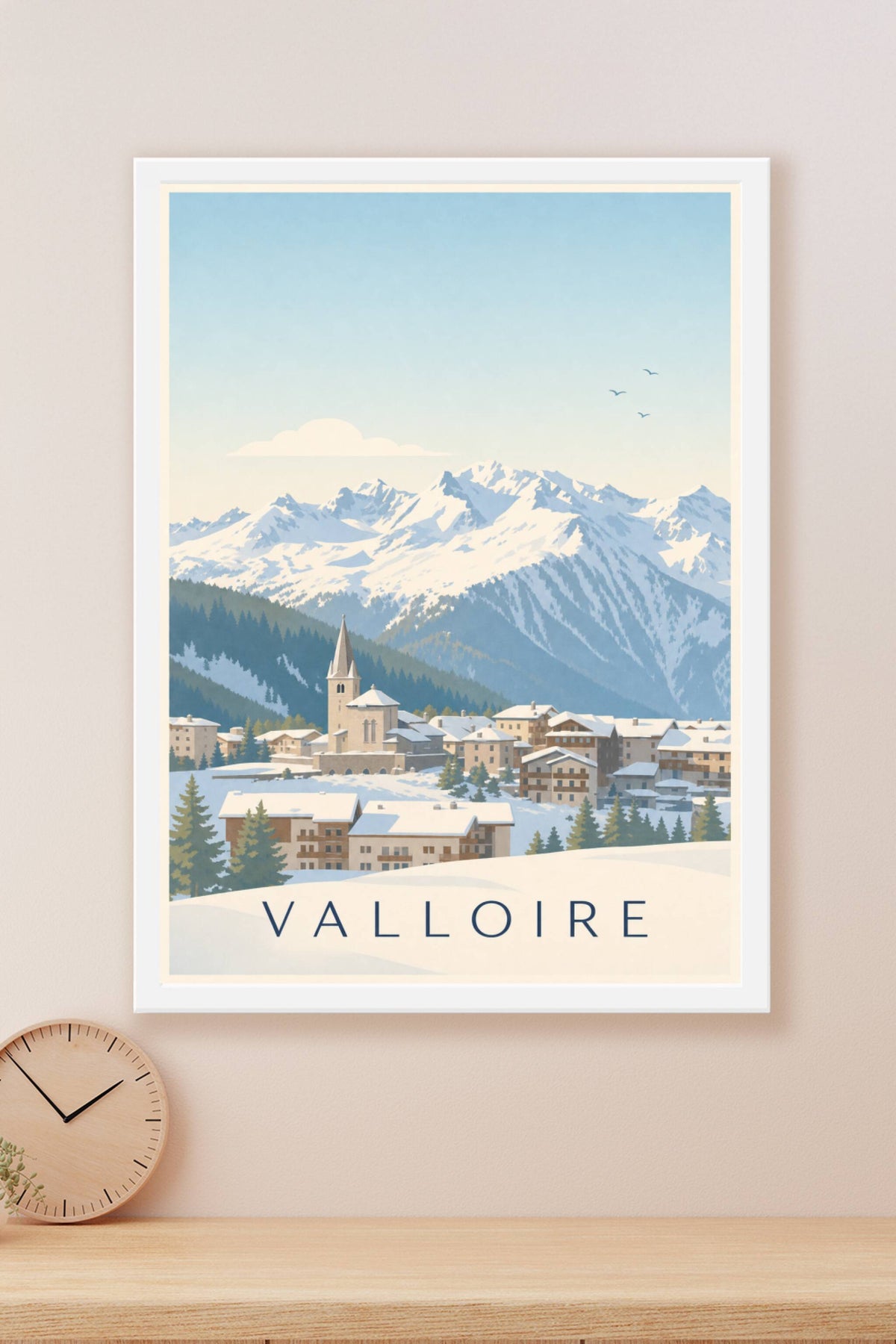 Affiche de Valloire, poster village de Savoie