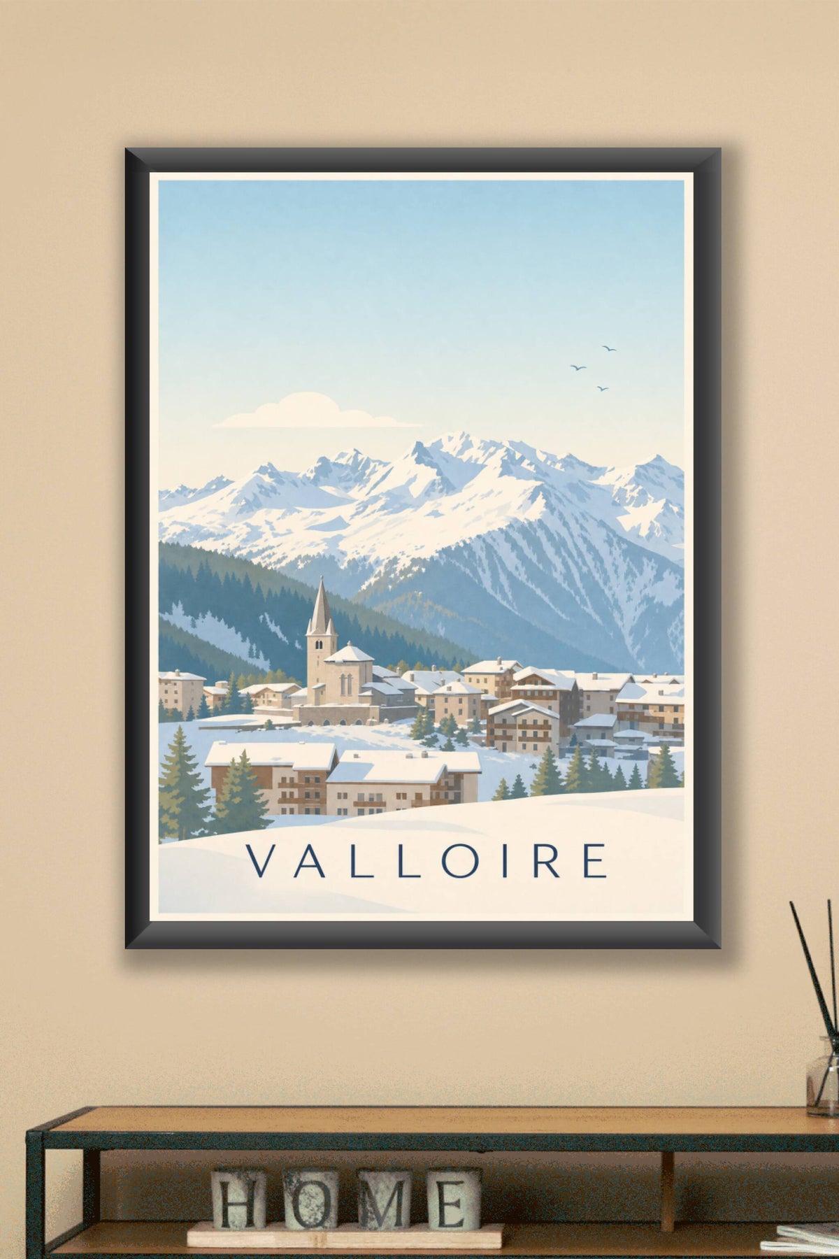 Affiche de Valloire, poster village de Savoie