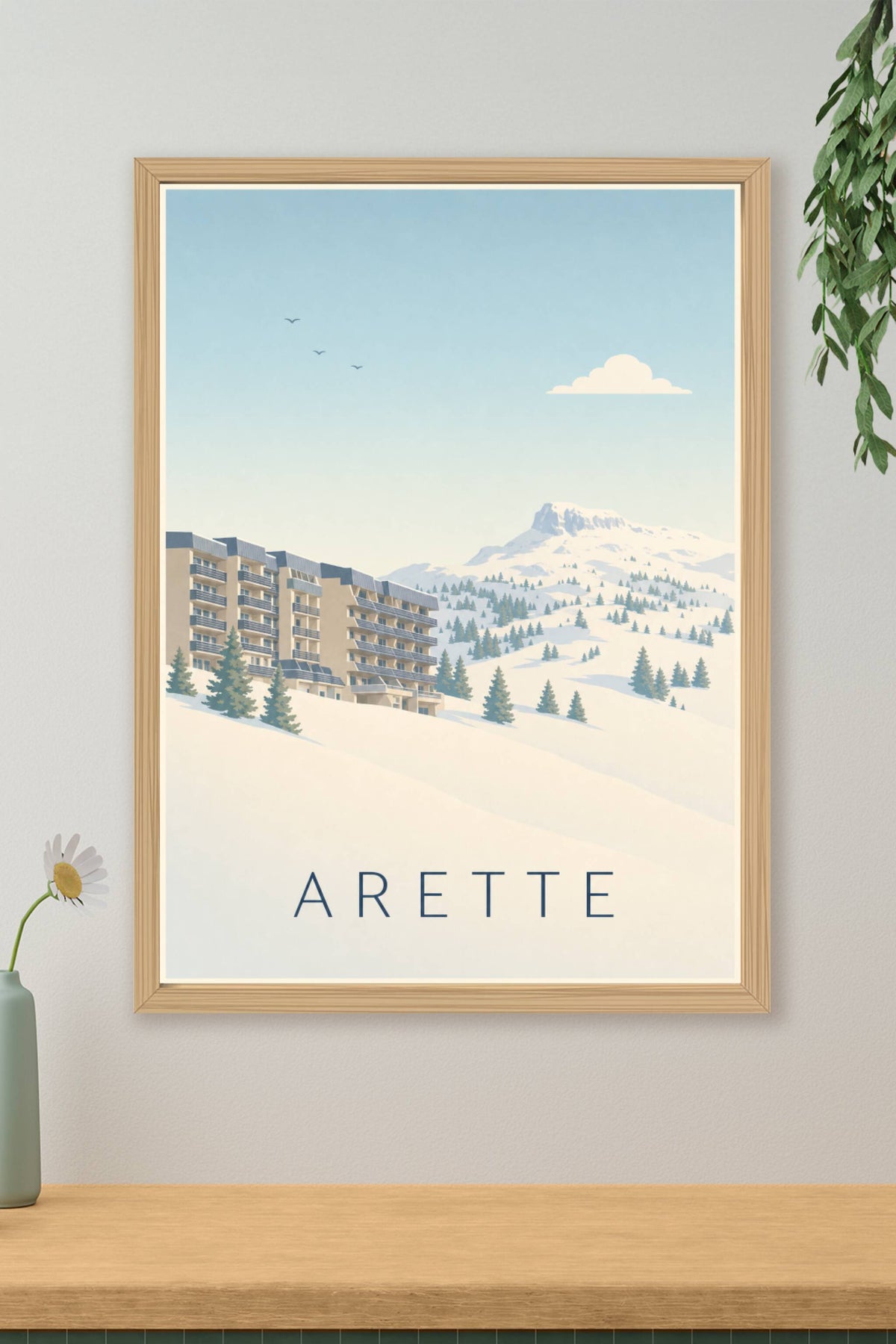 Affiche d'Arette, poster station sous la neige