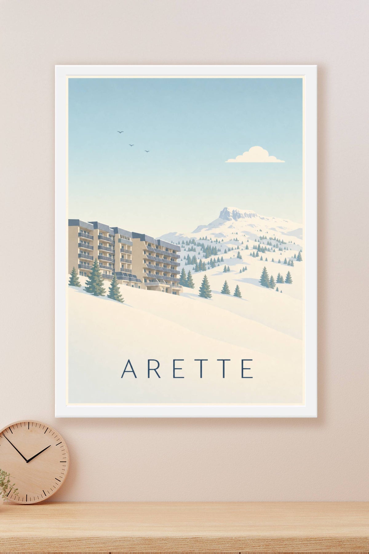 Affiche d'Arette, poster station sous la neige