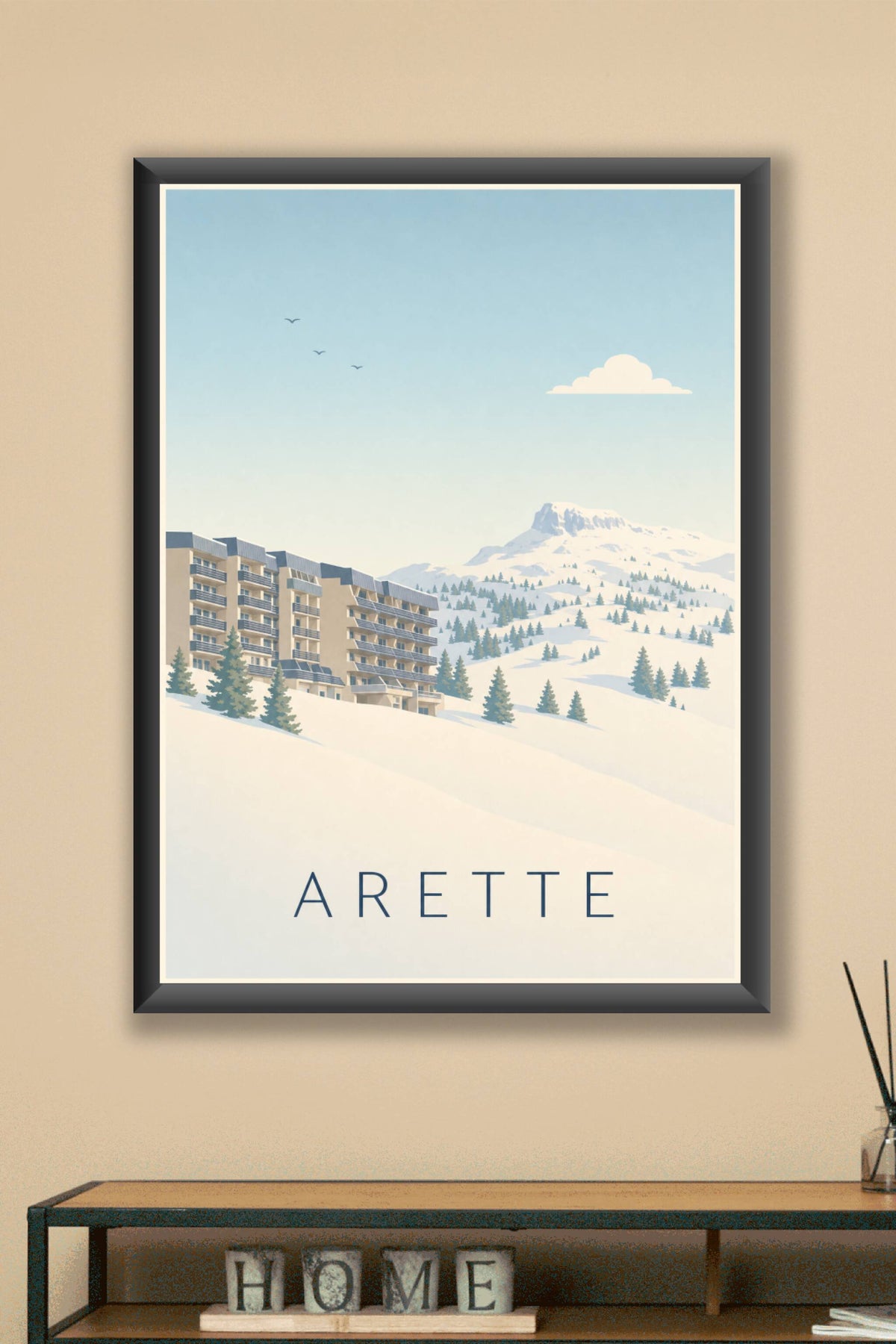 Affiche d'Arette, poster station sous la neige