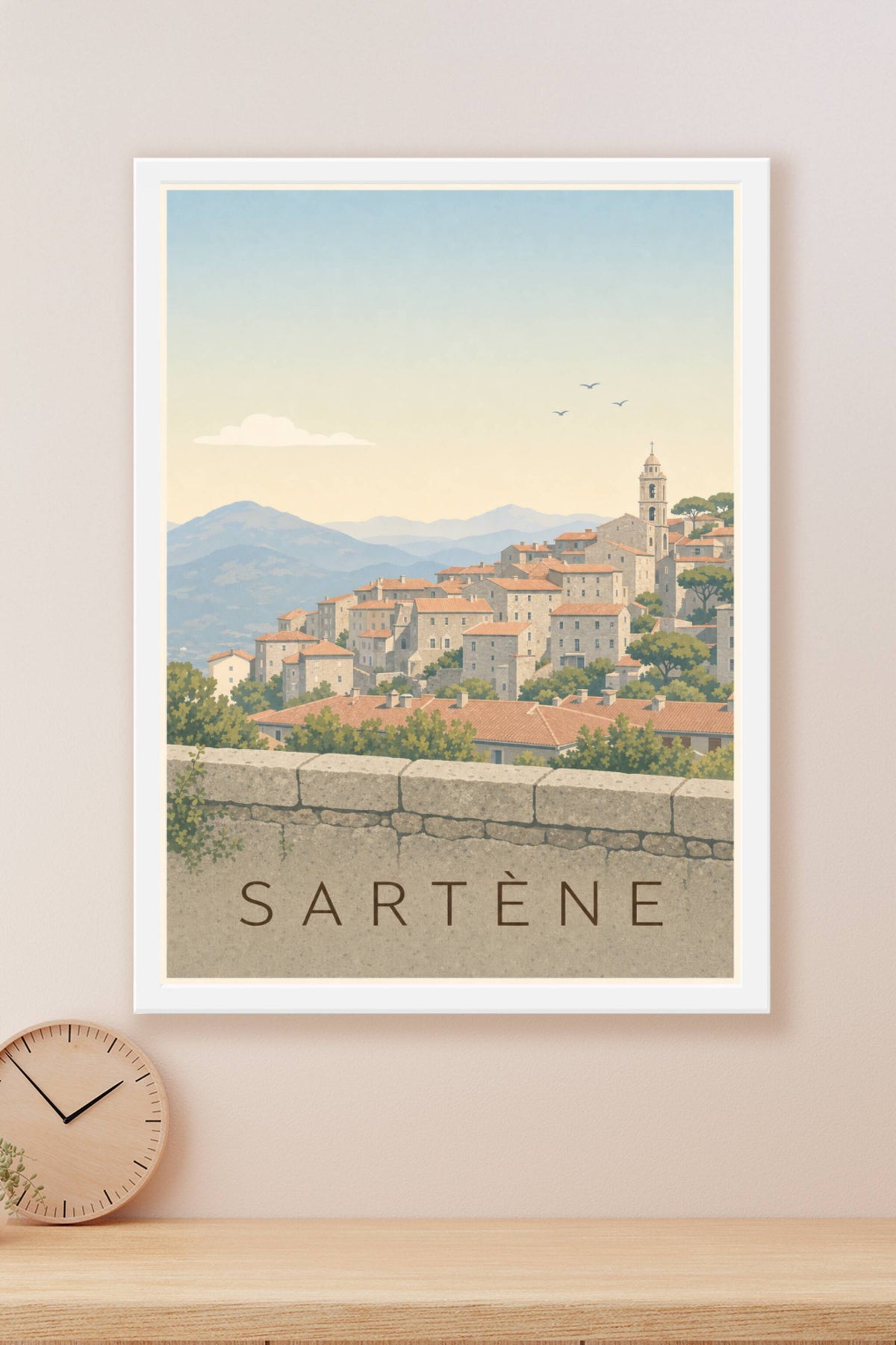 Affiche de Sartène, poster maisons en pierre