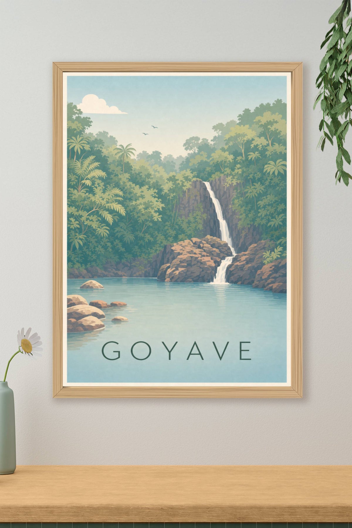 Affiche de Goyave, poster cascade tropicale