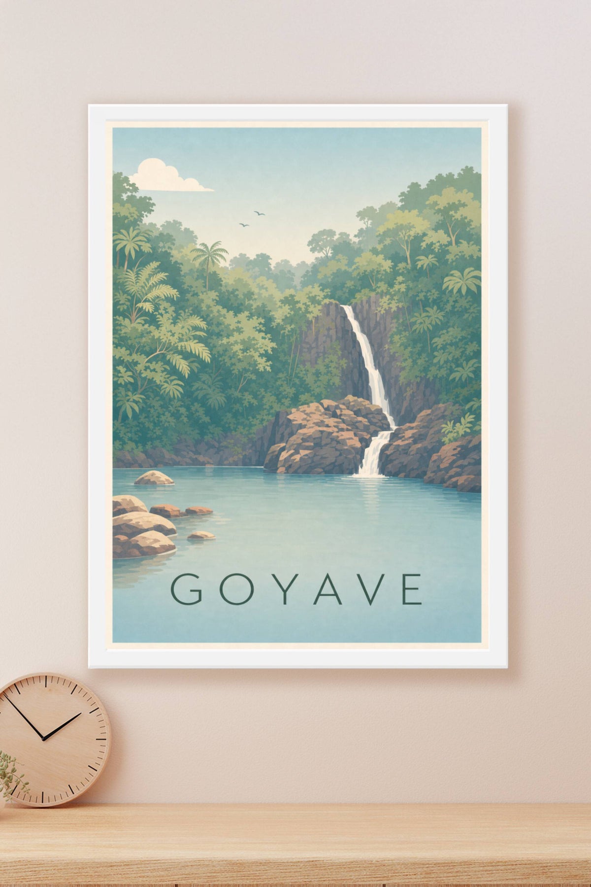Affiche de Goyave, poster cascade tropicale