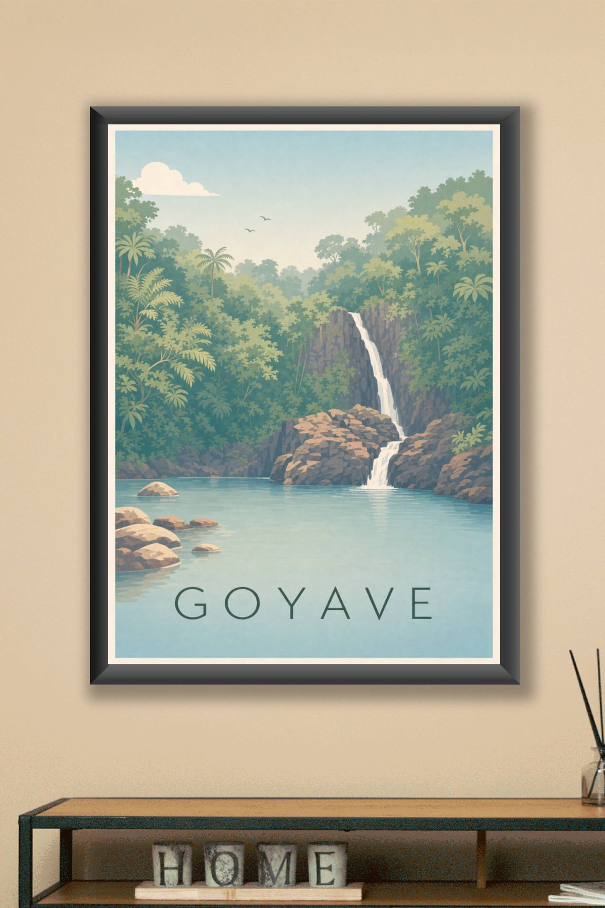 Affiche de Goyave, poster cascade tropicale