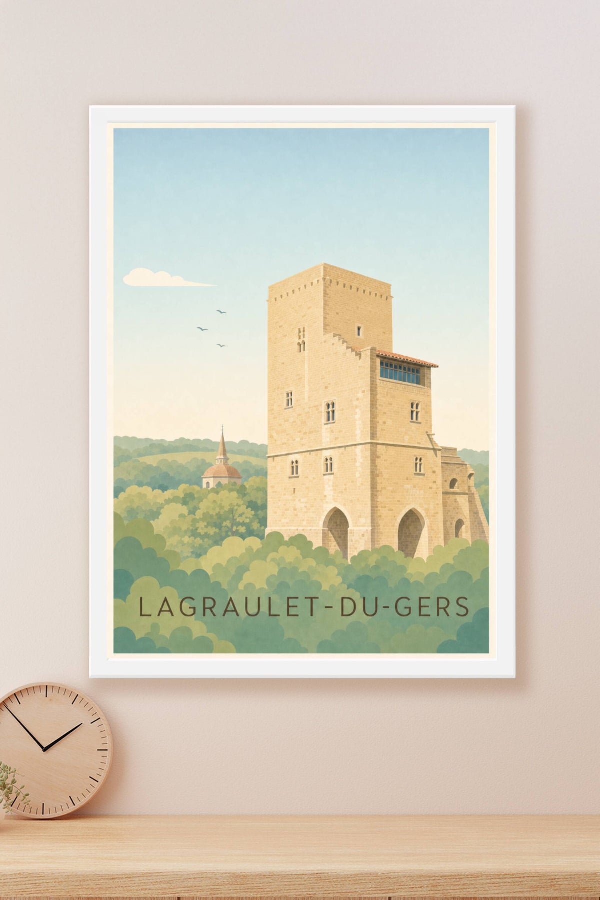Affiche de Lagraulet-du-Gers, poster tour médiévale