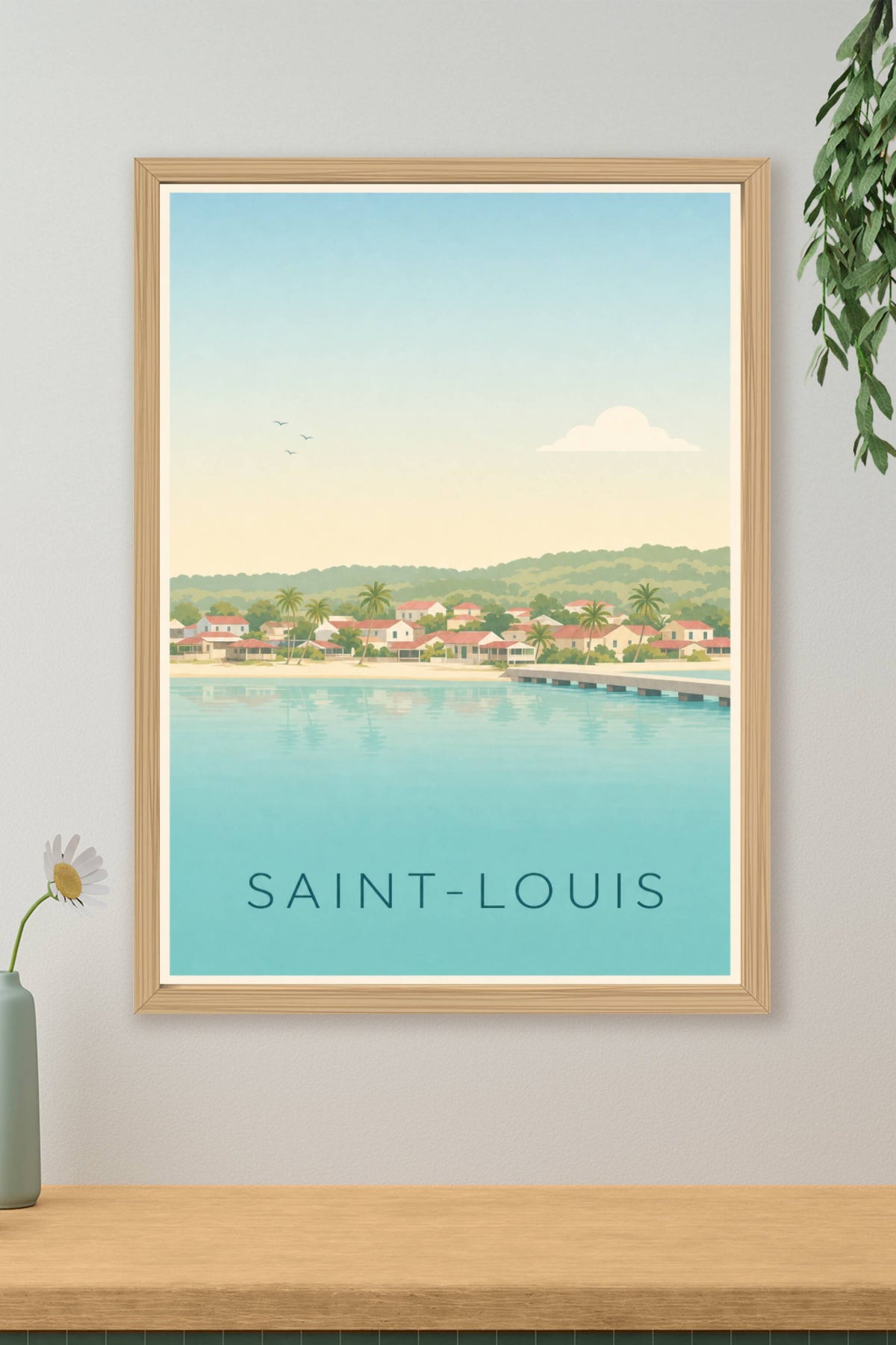 Affiche de Saint-Louis, poster illustré Marie-Galante