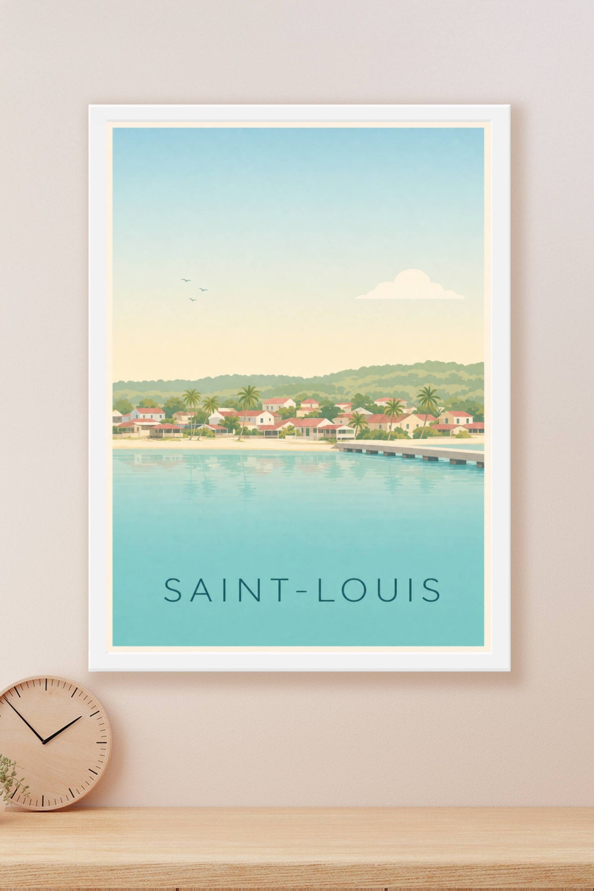 Affiche de Saint-Louis, poster illustré Marie-Galante