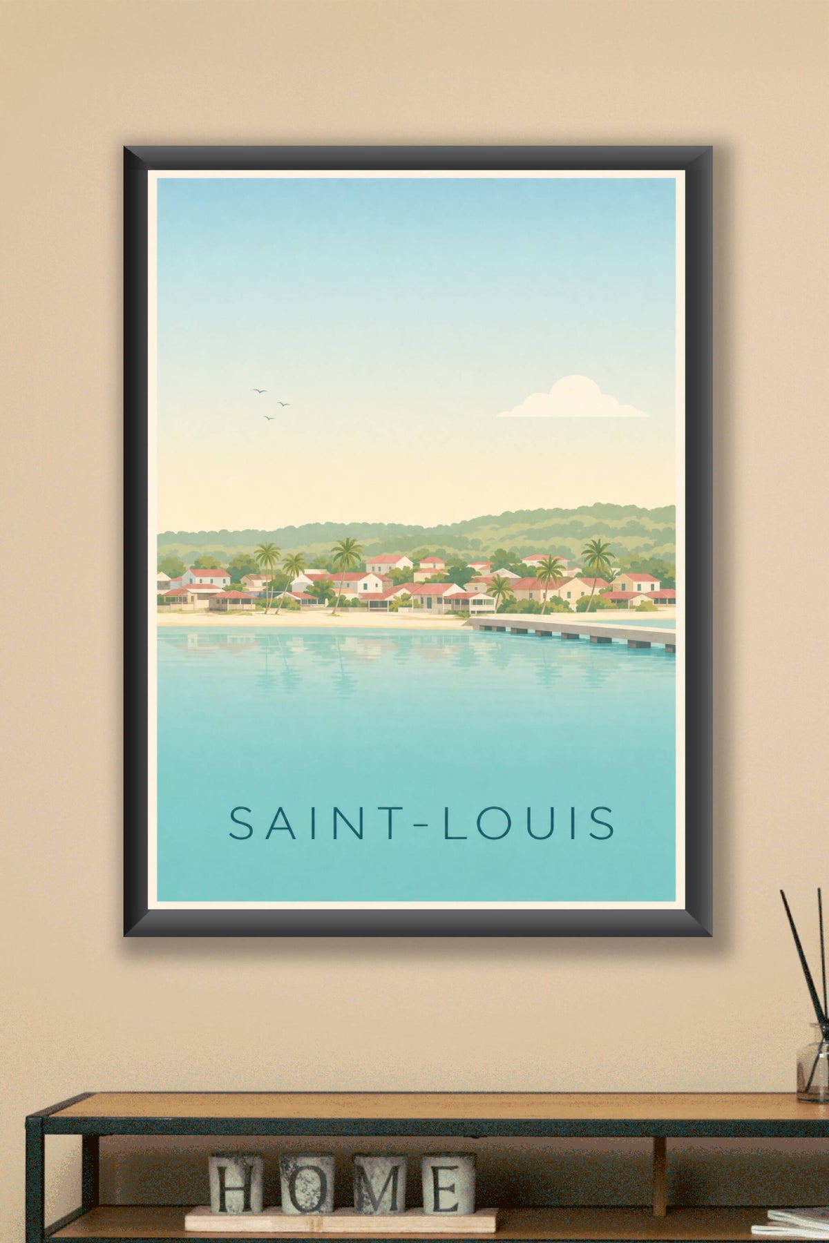 Affiche de Saint-Louis, poster illustré Marie-Galante