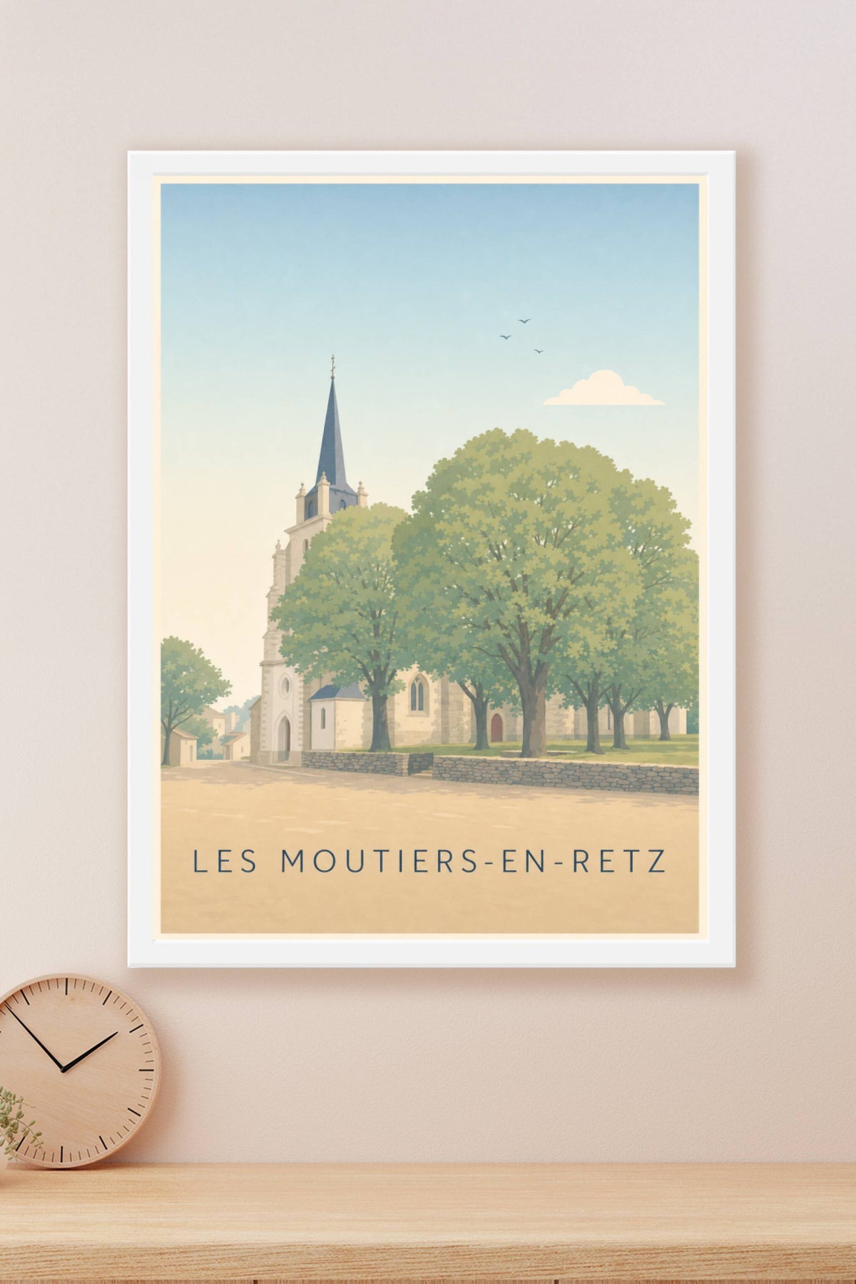 Affiche des Moutiers-en-Retz, poster église vendéenne