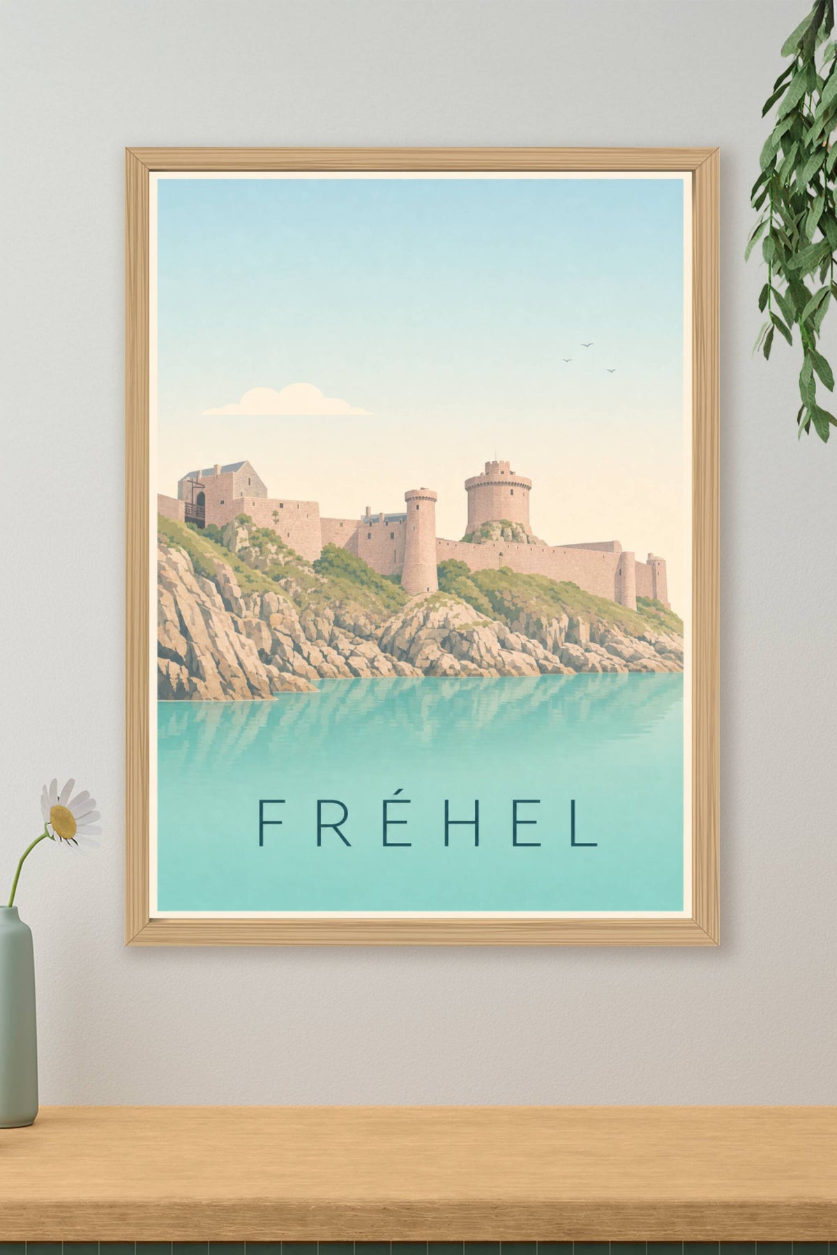 Affiche de Fréhel, poster déco Fort La Latte