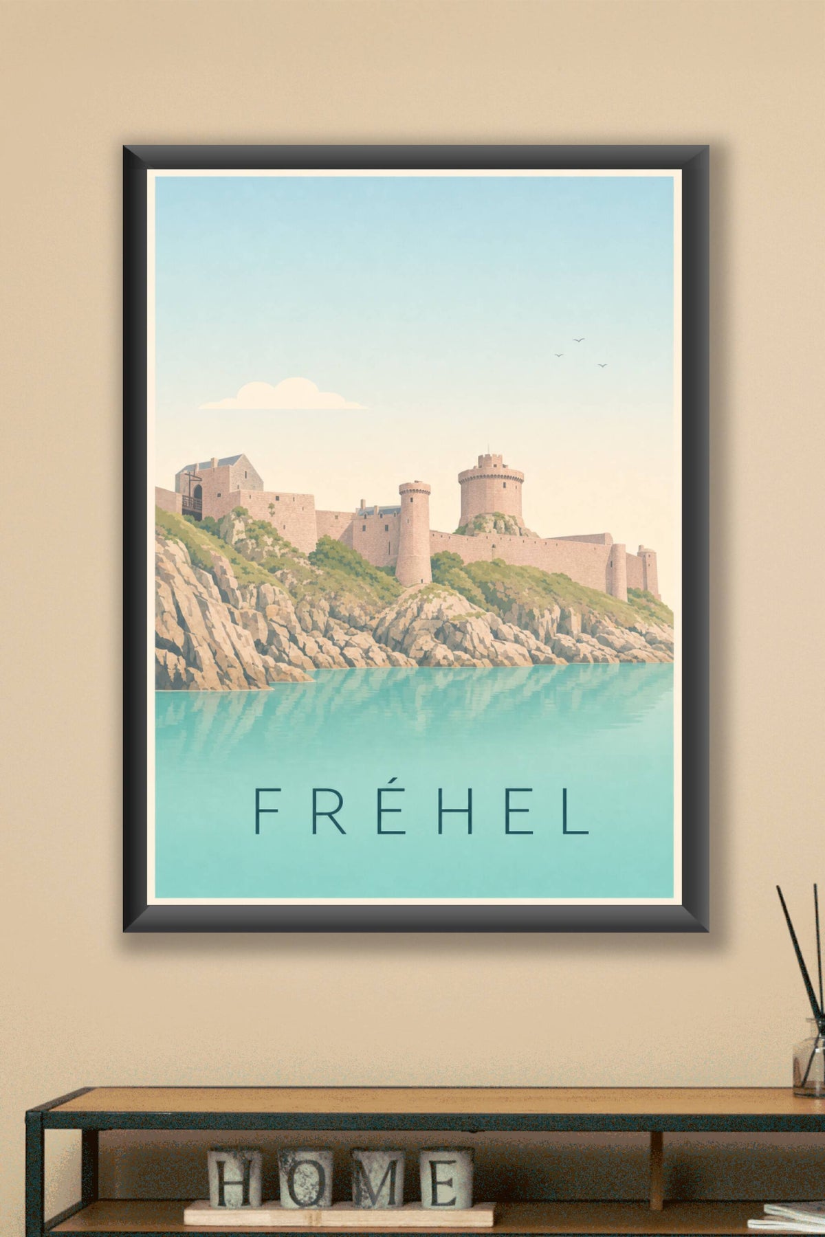 Affiche de Fréhel, poster déco Fort La Latte