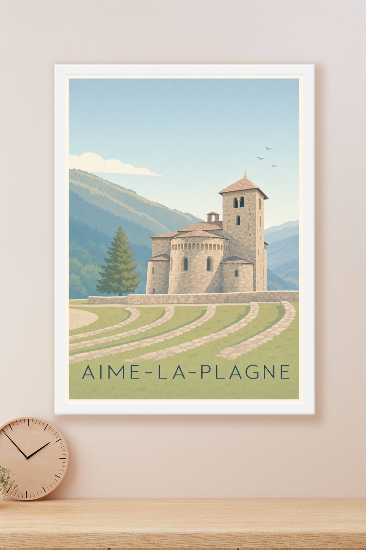 Affiche d'Aime-la-Plagne, poster Basilique Saint-Martin