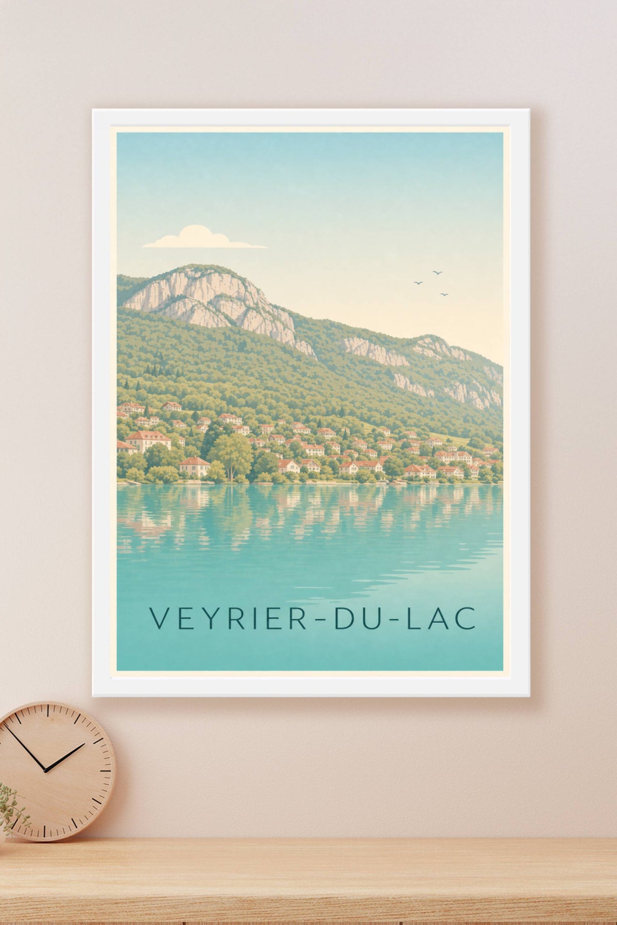 Affiche de Veyrier-du-Lac, poster montagnes et lac