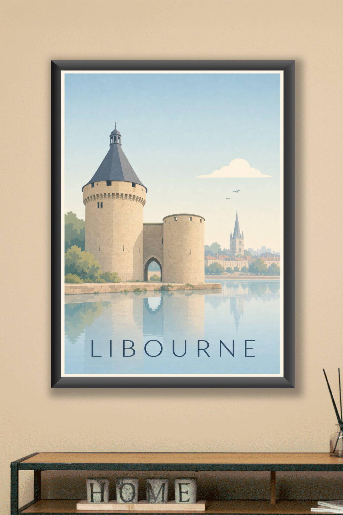 Affiche de Libourne, poster Tour du Grand Port