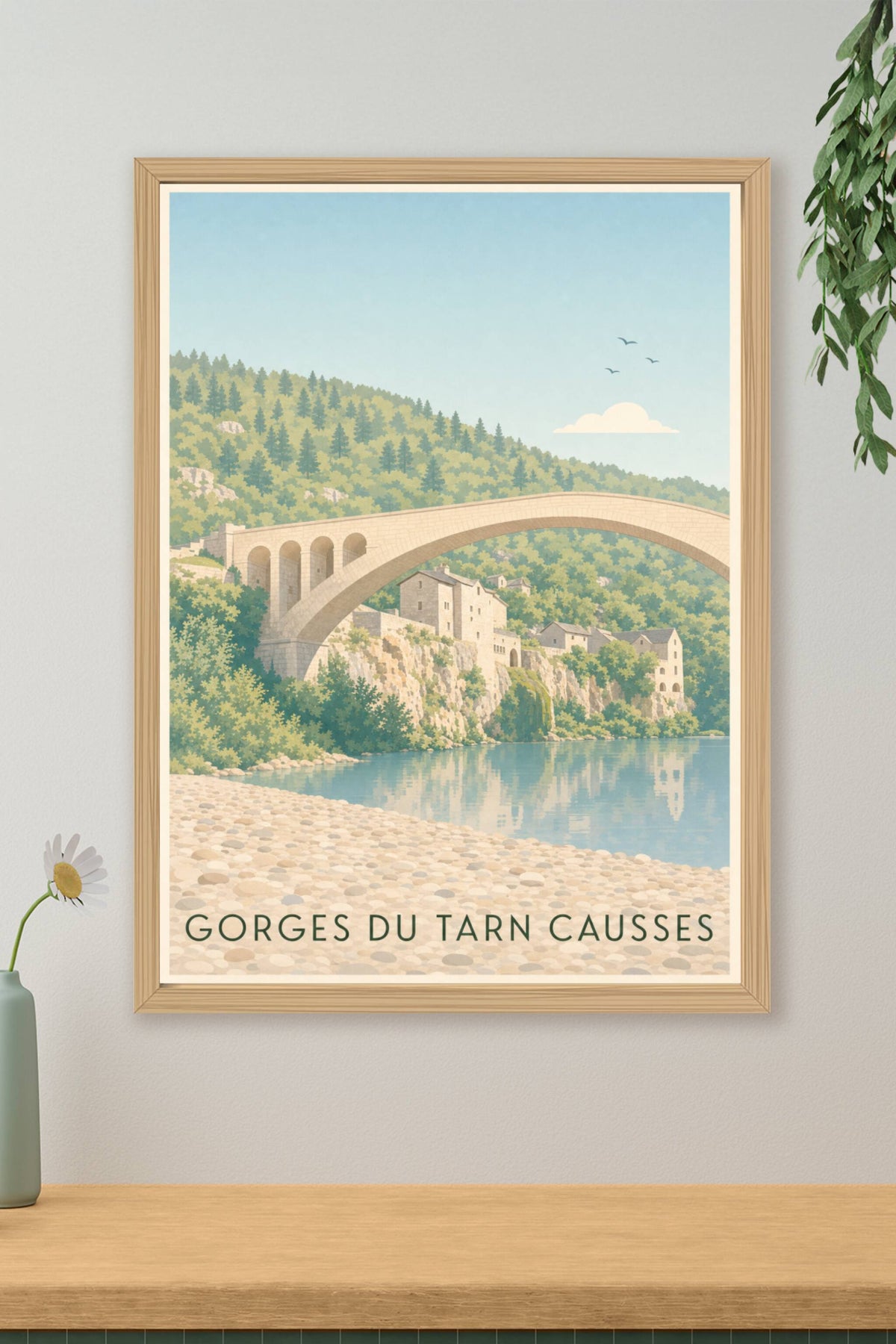 Affiche des Gorges du Tarn Causses, poster pont pierre