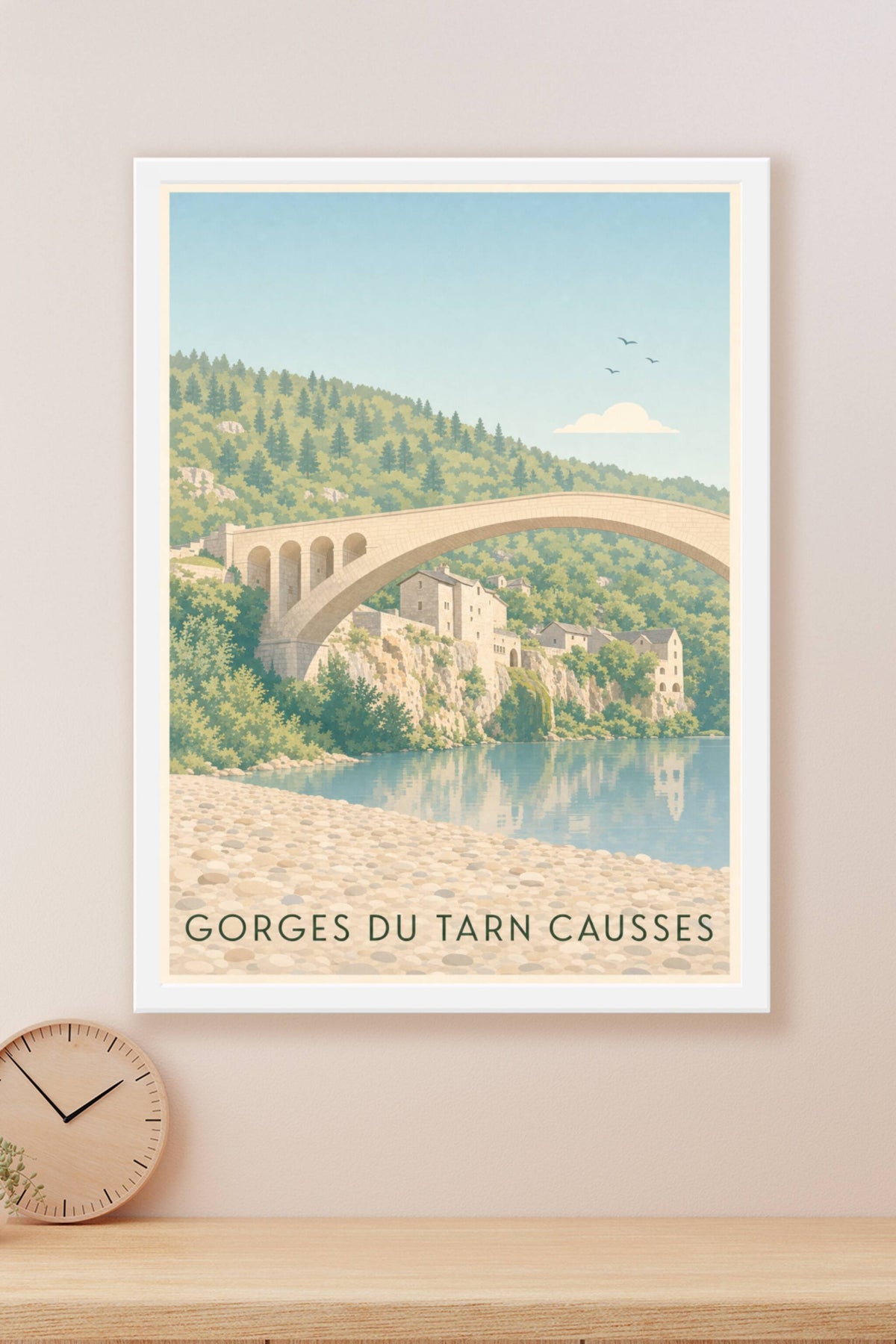 Affiche des Gorges du Tarn Causses, poster pont pierre