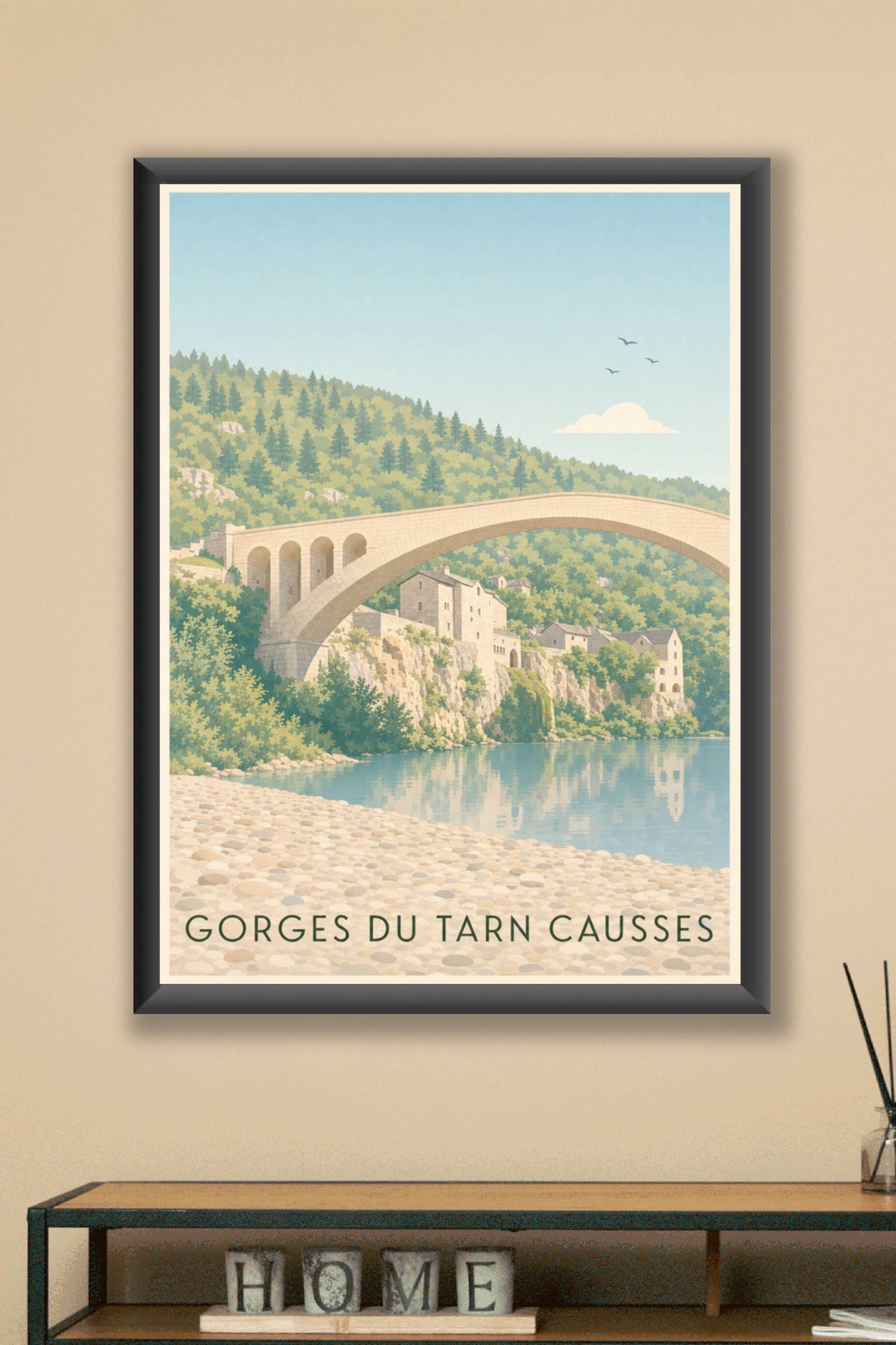 Affiche des Gorges du Tarn Causses, poster pont pierre