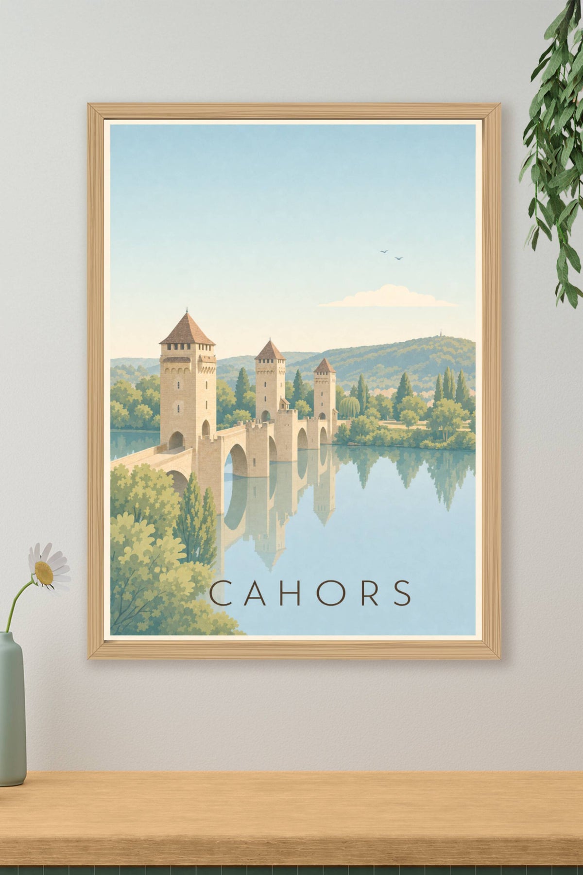 Affiche de Cahors, poster Pont Valentré