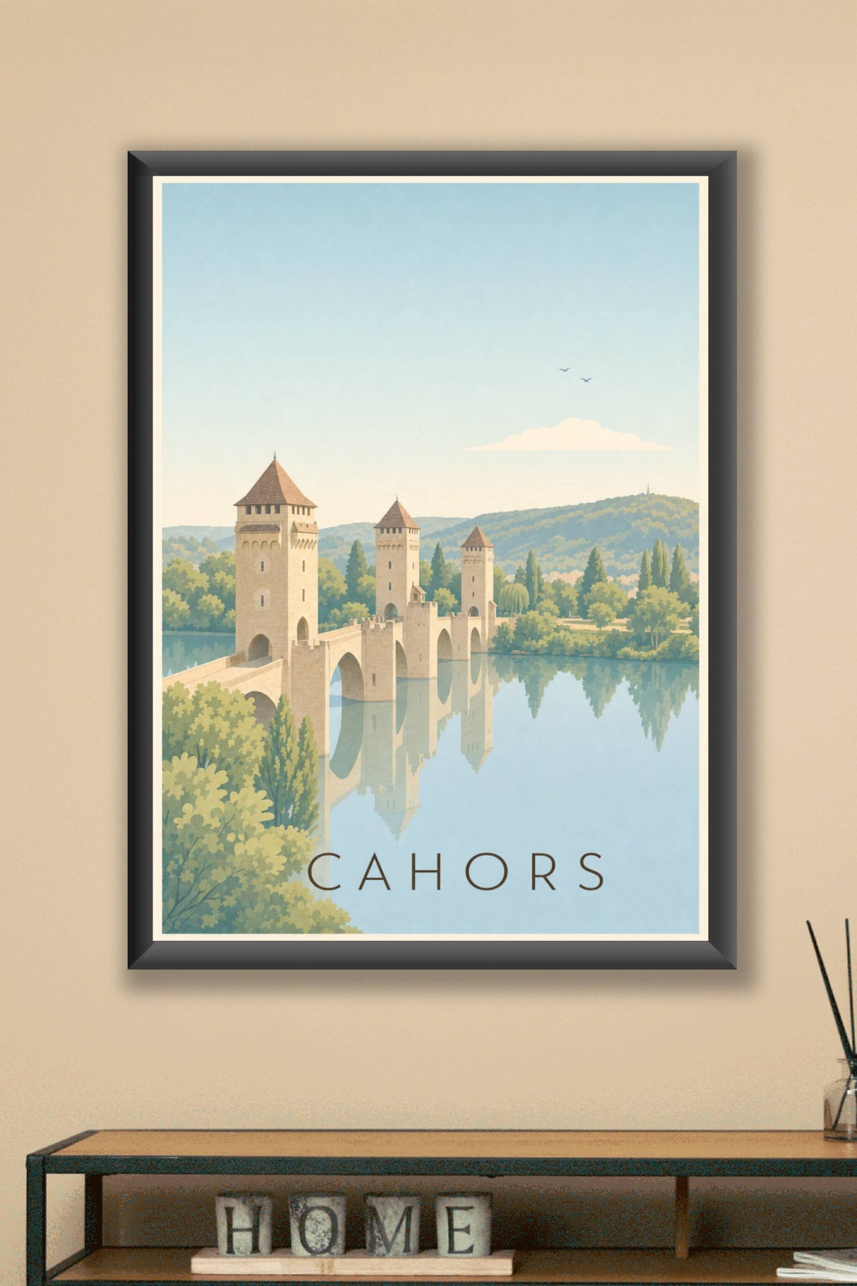 Affiche de Cahors, poster Pont Valentré
