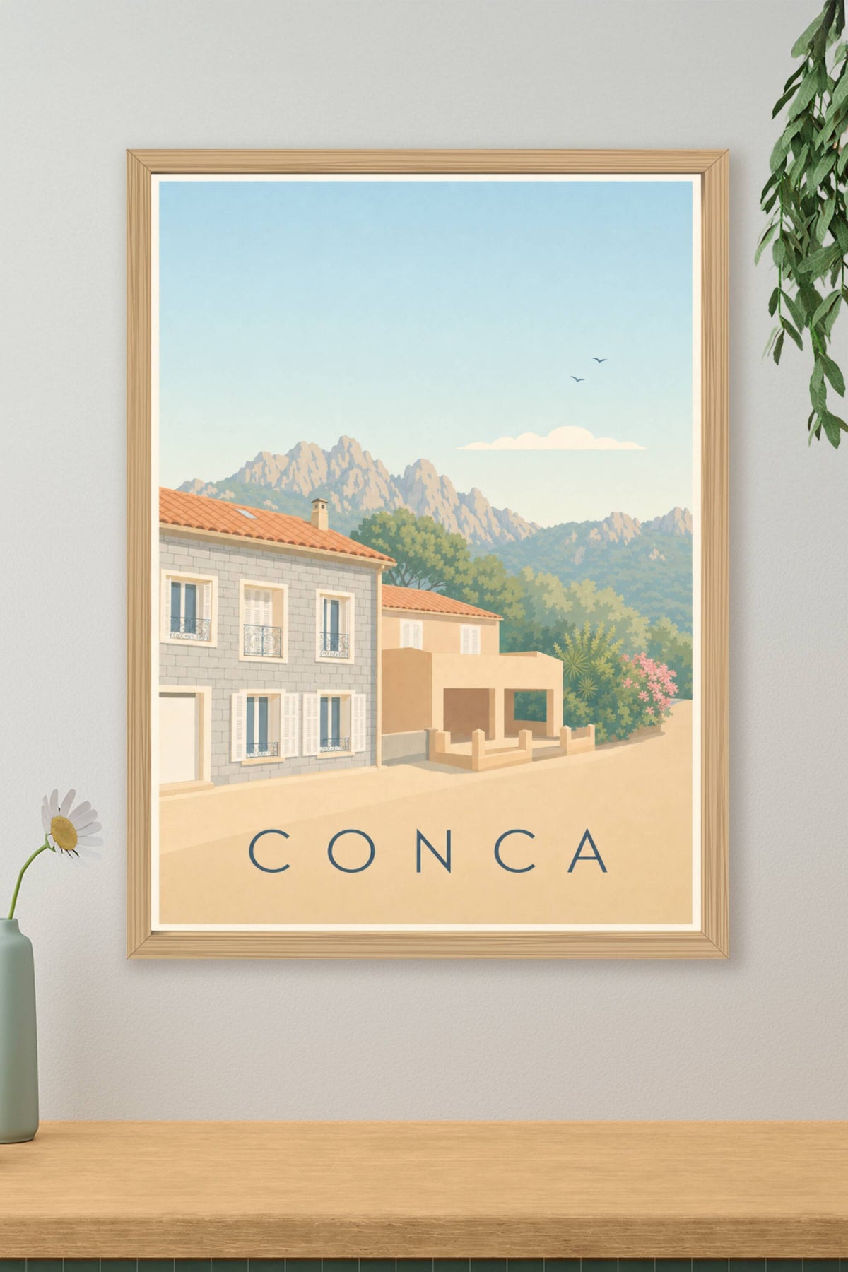 Affiche de Conca, poster village de Corse