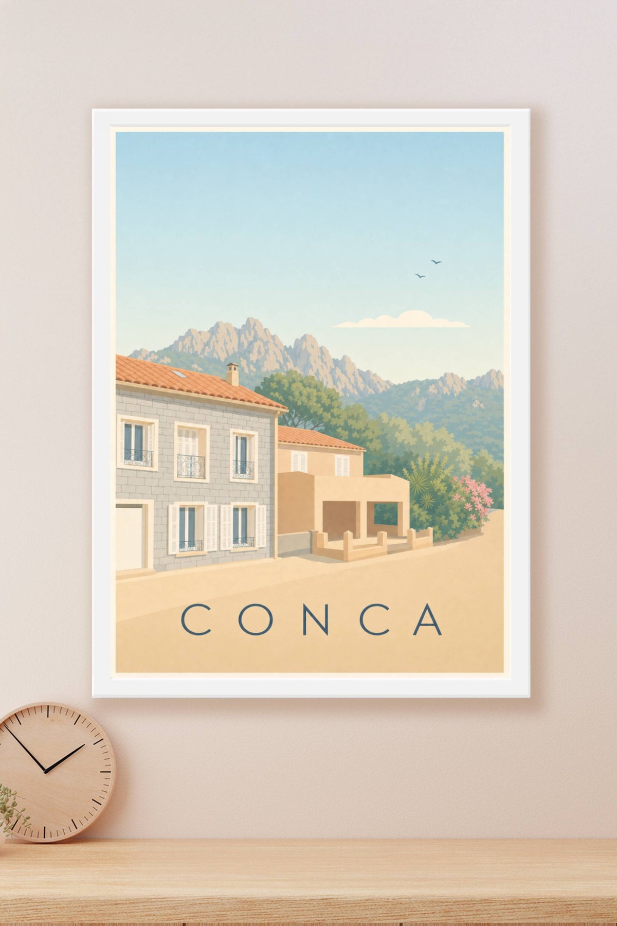 Affiche de Conca, poster village de Corse
