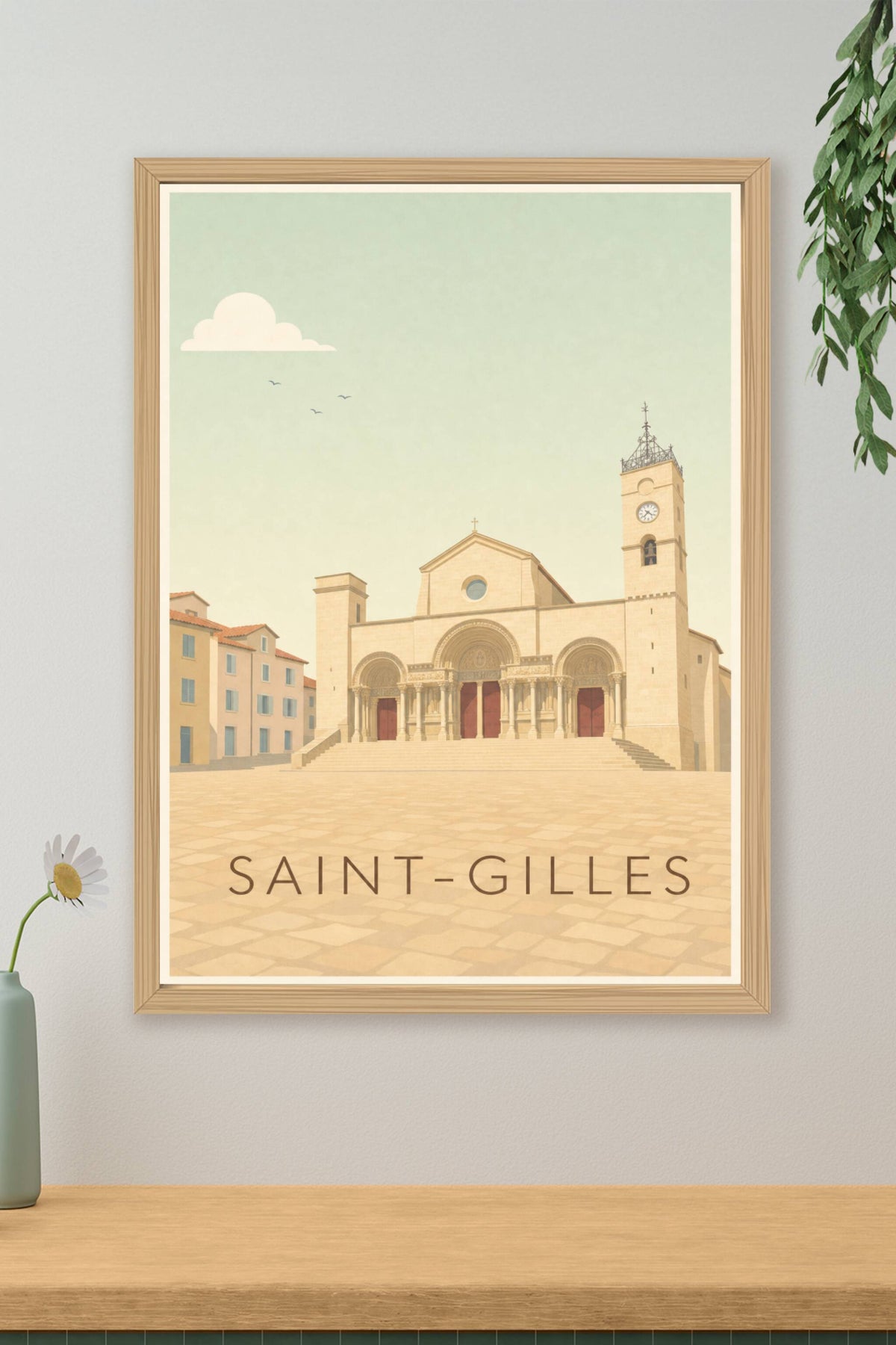 Affiche de Saint-Gilles, poster façade romane