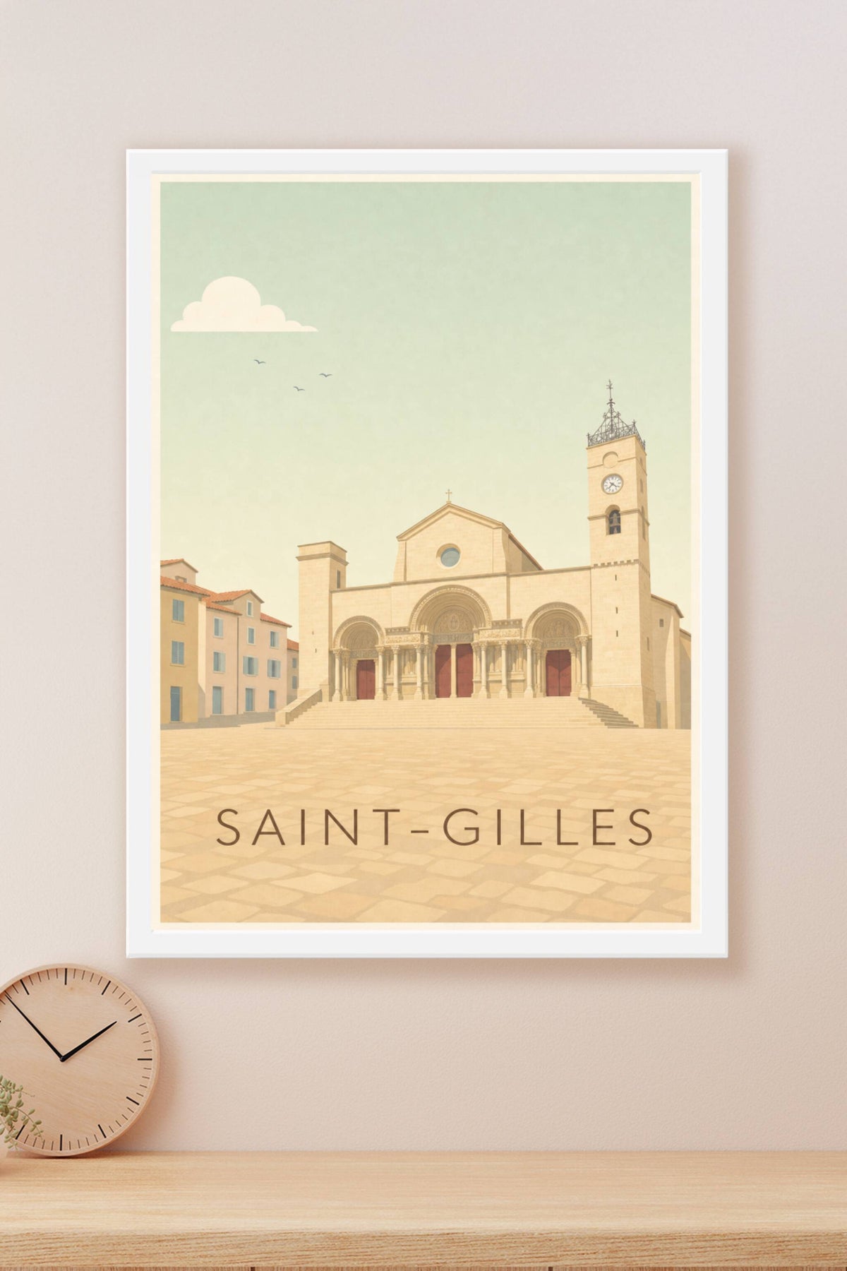Affiche de Saint-Gilles, poster façade romane