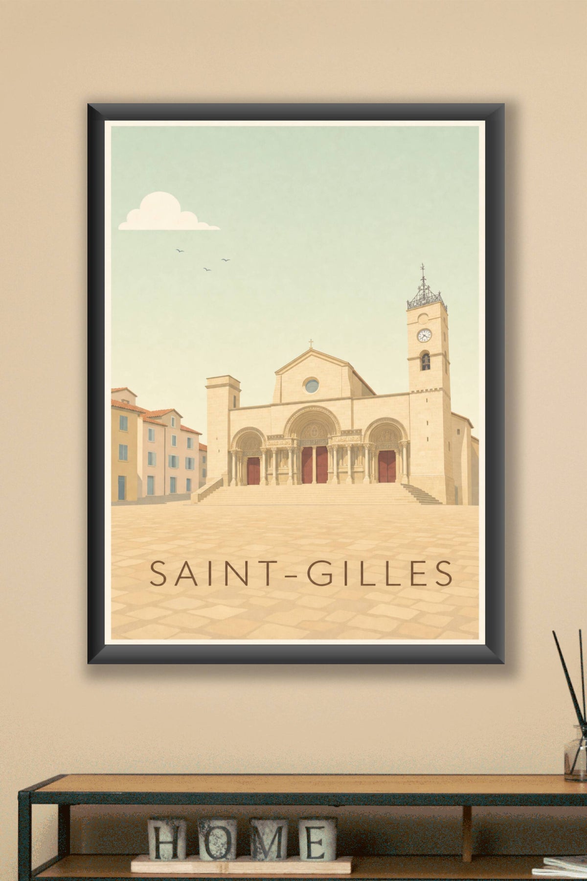 Affiche de Saint-Gilles, poster façade romane