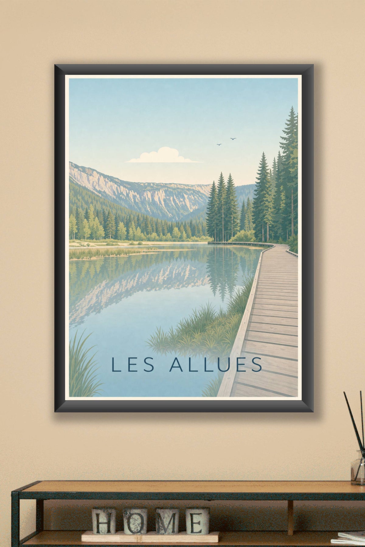 Affiche des Allues, poster lac de la Rosière