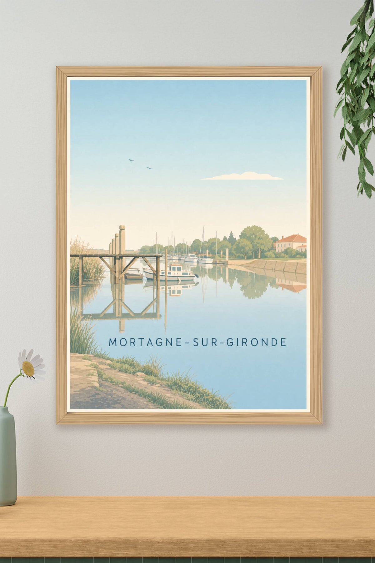 Affiche de Mortagne-sur-Gironde, poster port de plaisance
