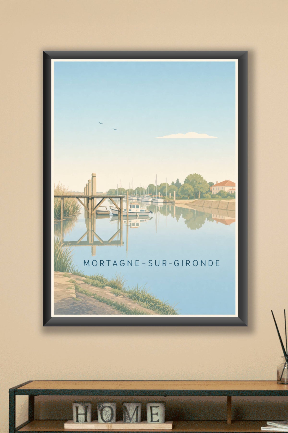 Affiche de Mortagne-sur-Gironde, poster port de plaisance