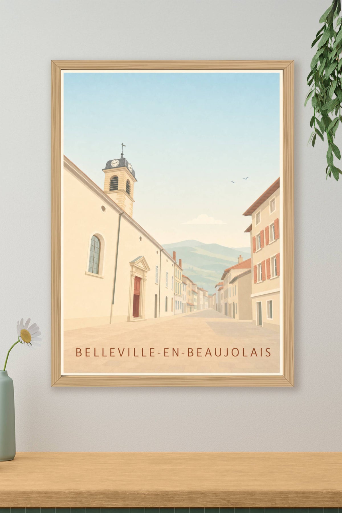 Affiche de Belleville-en-Beaujolais, poster clocher