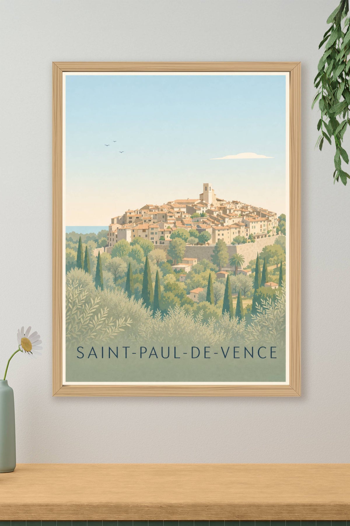 Poster de Saint-Paul-de-Vence, affiche village perché