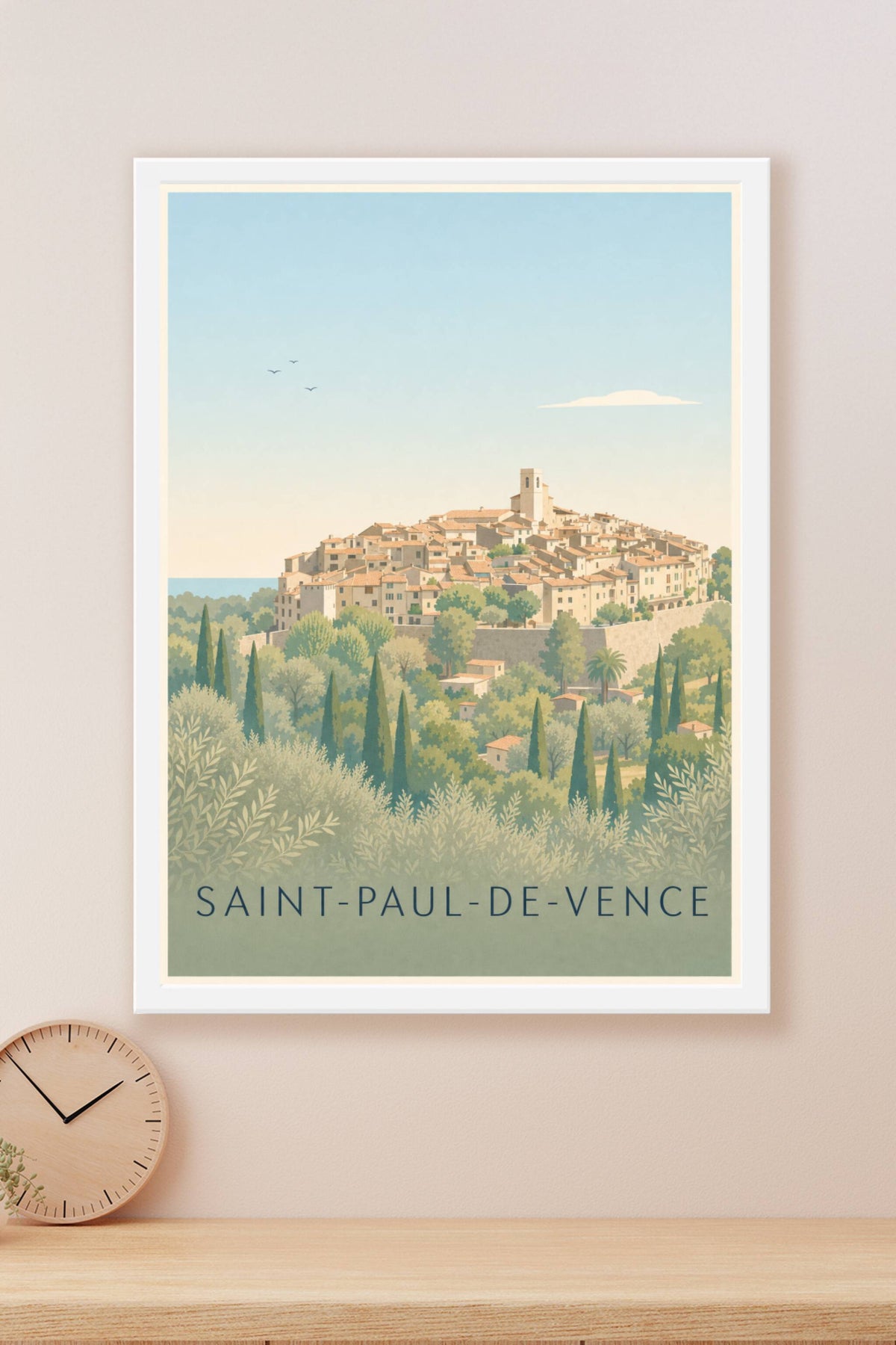 Poster de Saint-Paul-de-Vence, affiche village perché
