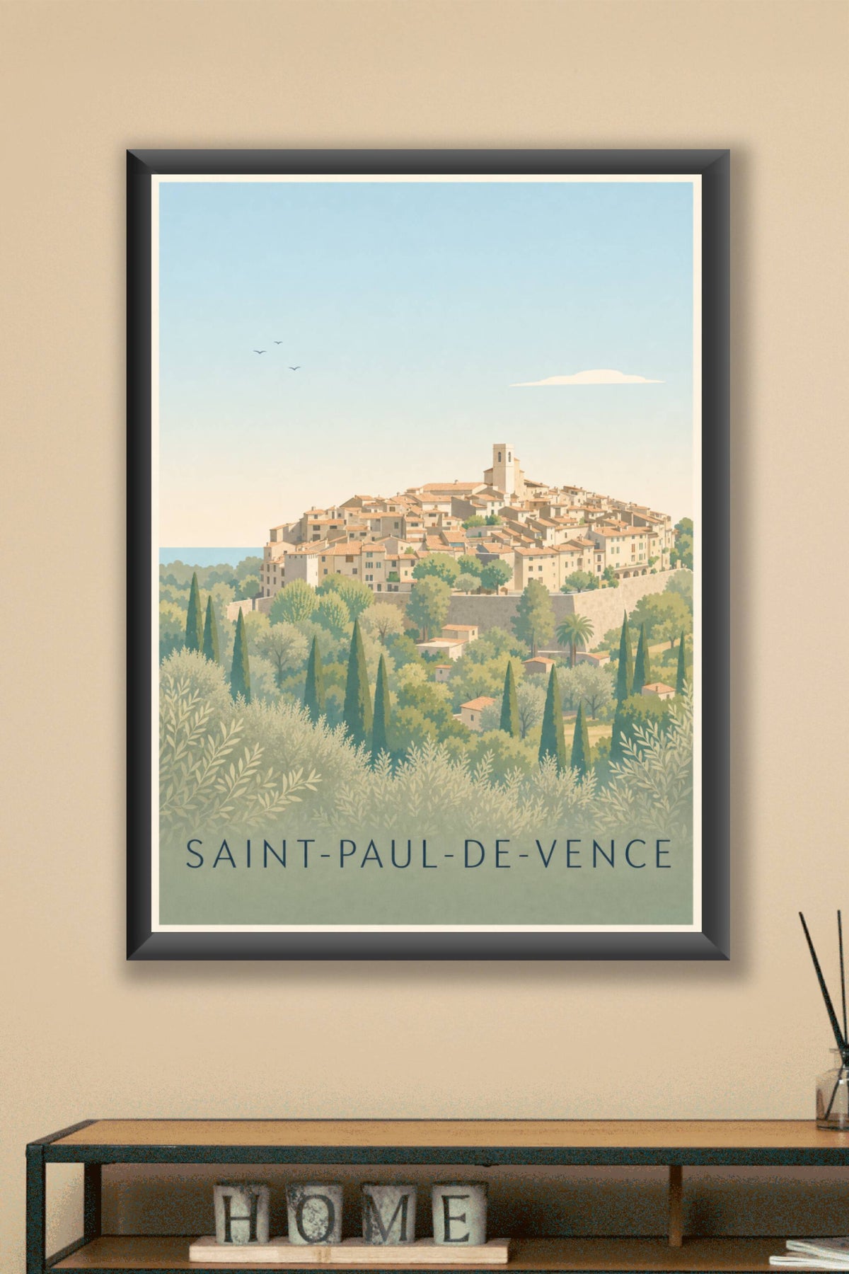 Poster de Saint-Paul-de-Vence, affiche village perché