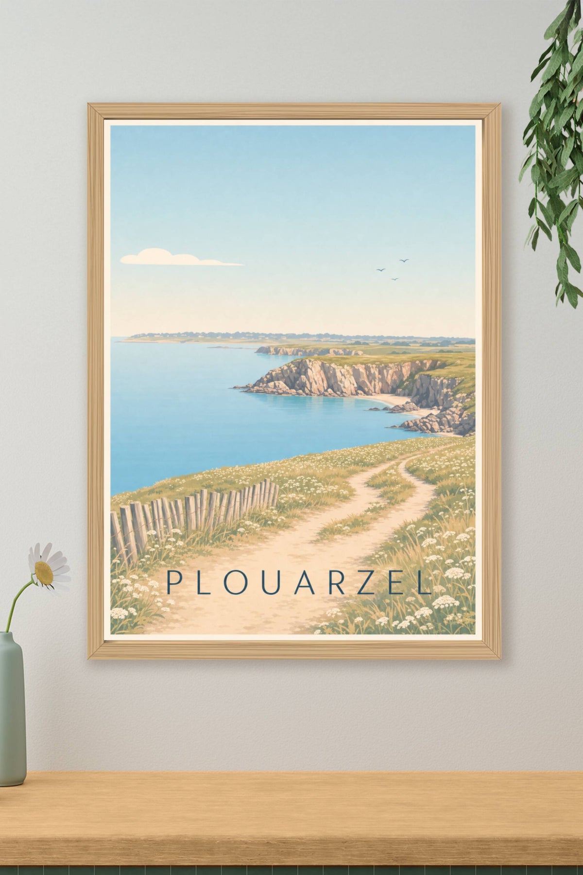 Affiche de Plouarzel, poster des falaises bretonnes
